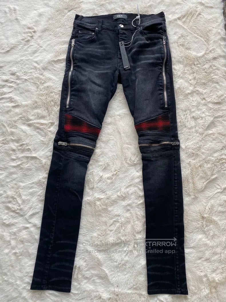 Amiri Amiri Size 32 Washed black and red jeans Size US 32 / EU 48 - 1 Thumbnail