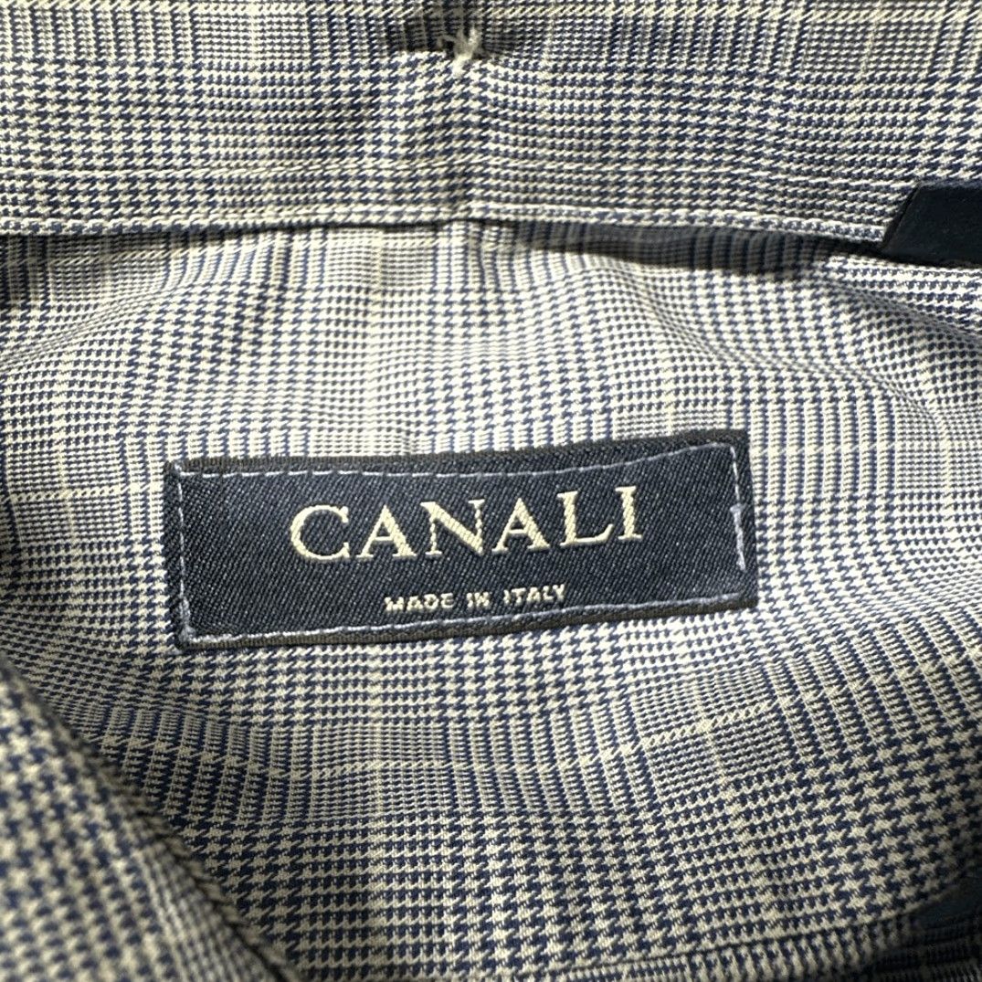 Canali Canali Shirt Mens Large Button Down Plaid Made in Italy Blue L Dress Shirt Mens Size US L / EU 52-54 / 3 - 5 Thumbnail
