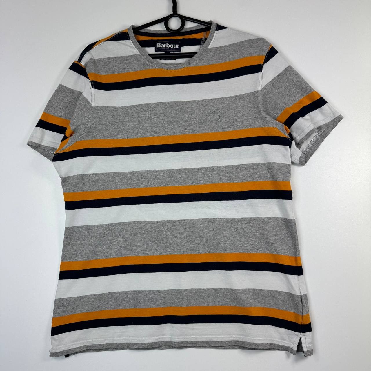 Barbour Barbour Striped T-Shirt Grey Yellow Short Sleeve Mens Size M Size US M / EU 48-50 / 2 - 1 Thumbnail