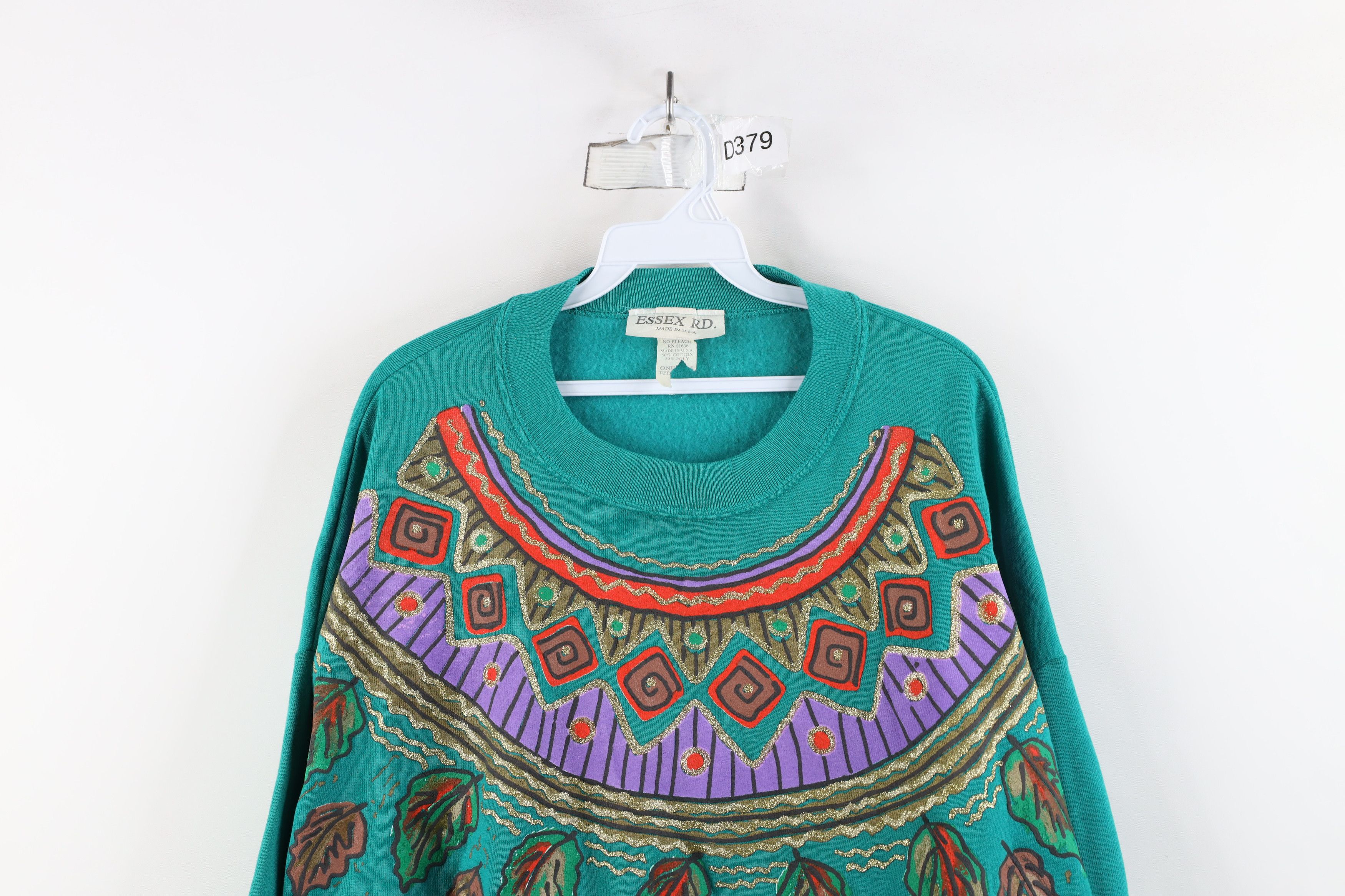 Vintage Deadstock Vintage 90s Streetwear Geometric Sweatshirt USA Size ONE SIZE - 2 Thumbnail