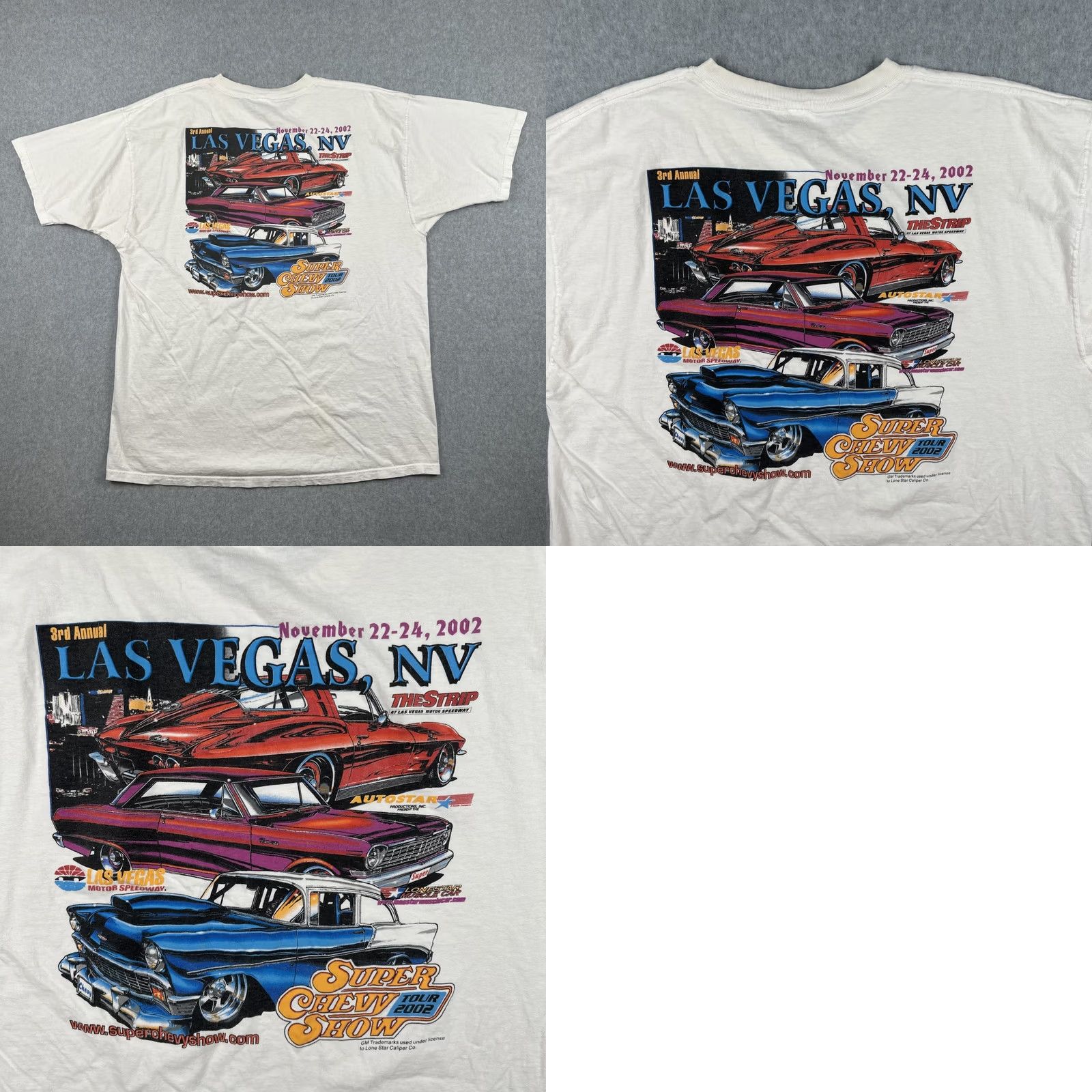 Fruit Of The Loom VINTAGE Fruit Of The Loom T-Shirt White XXL Car USA 2002 Las Vegas Super Chevy Show Mens Size US XXL / EU 58 / 5 - 10 Thumbnail