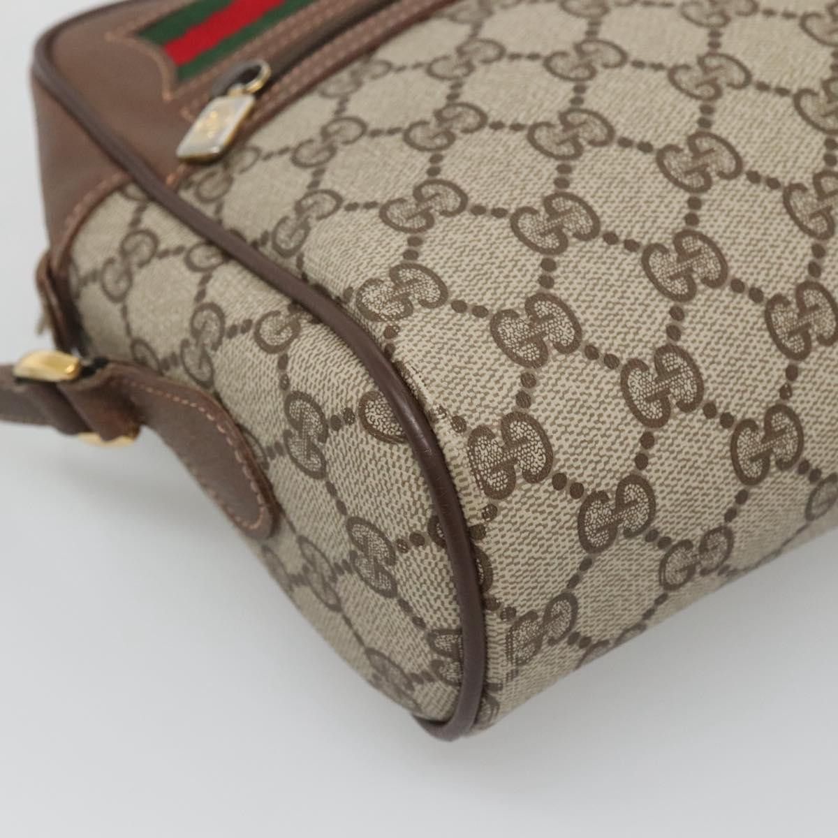 Gucci GUCCI GG Supreme Web Sherry Line Bag Pvc Beige Gold 56 02 Size ONE SIZE - 11 Thumbnail