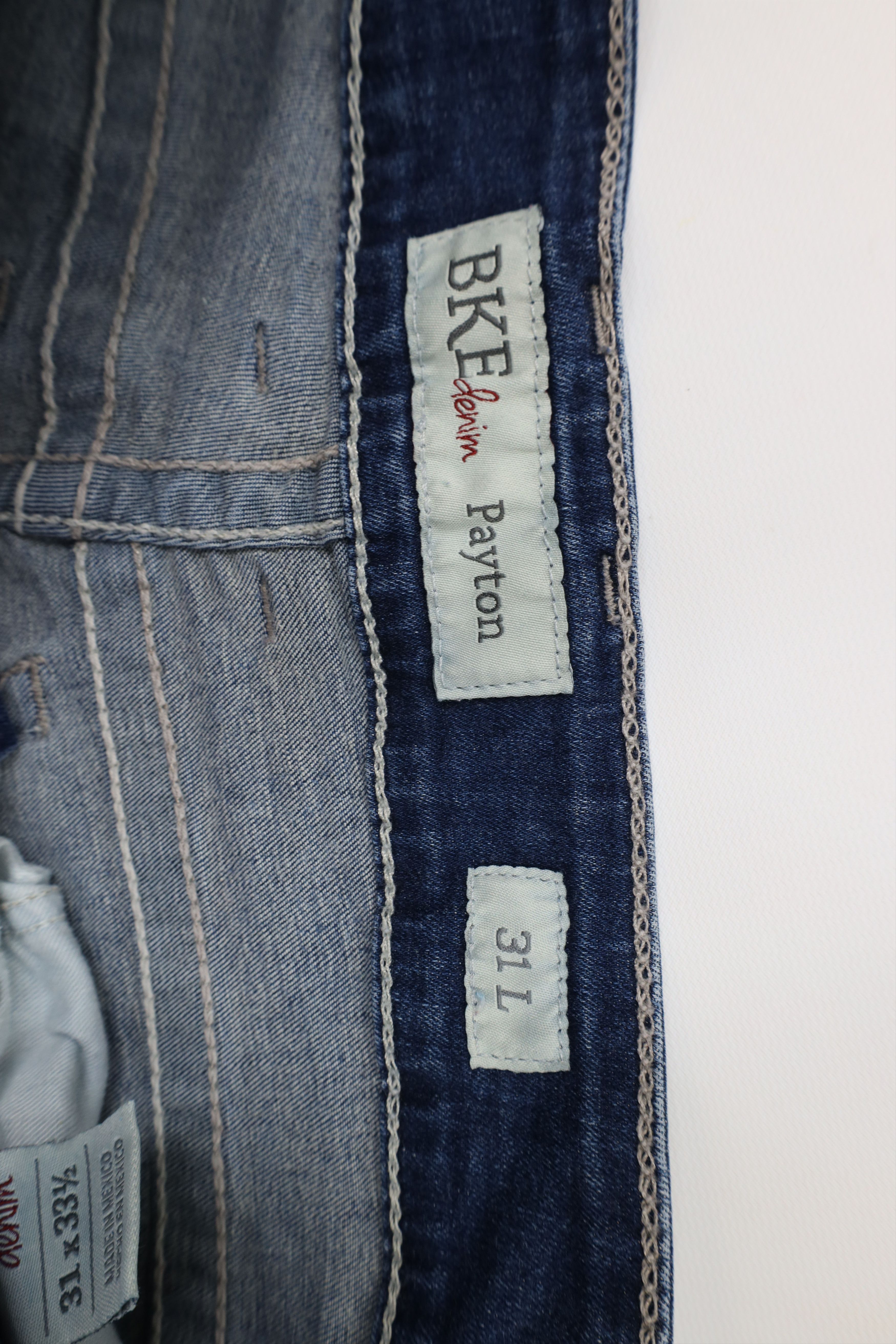 Vintage Buckle BKE Off Thick Stitch Stretch Denim Jean Shorts Blue Size 31" - 6 Thumbnail