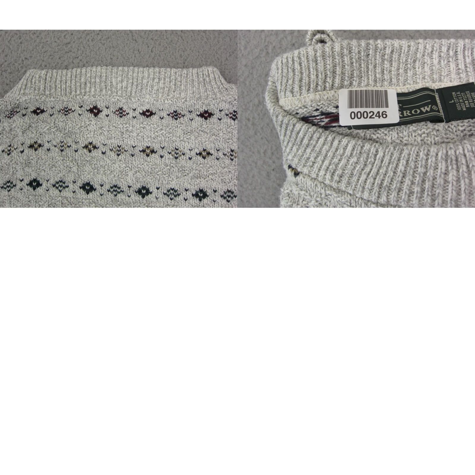 Croft & Barrow VINTAGE Croft & Barrow Sweater Mens L Gray Geometric Knit Crew Neck Pullover Warm Casual 80s Size US L / EU 52-54 / 3 - 9 Thumbnail