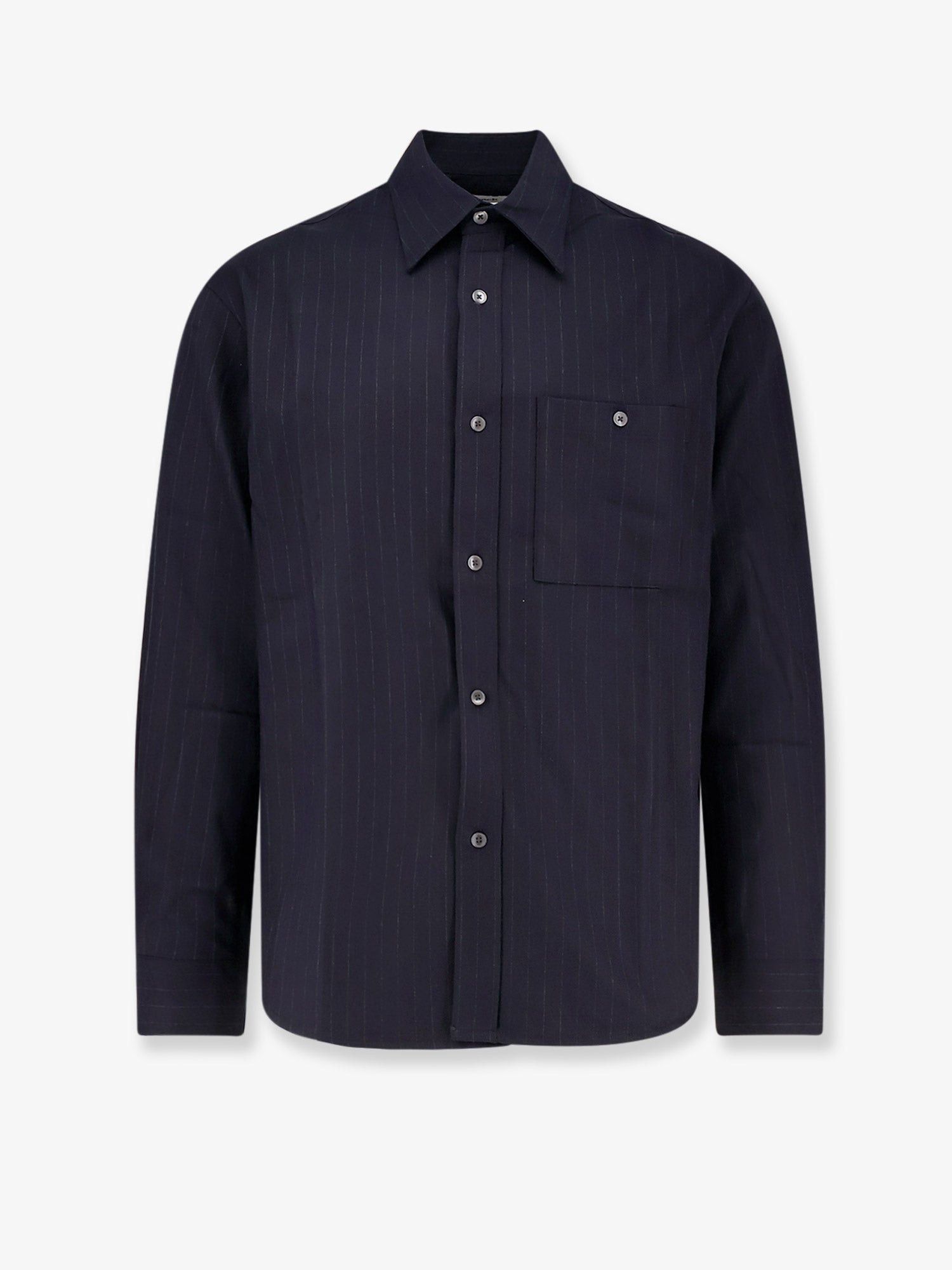 Wool Blend Unisex Striped Shirt