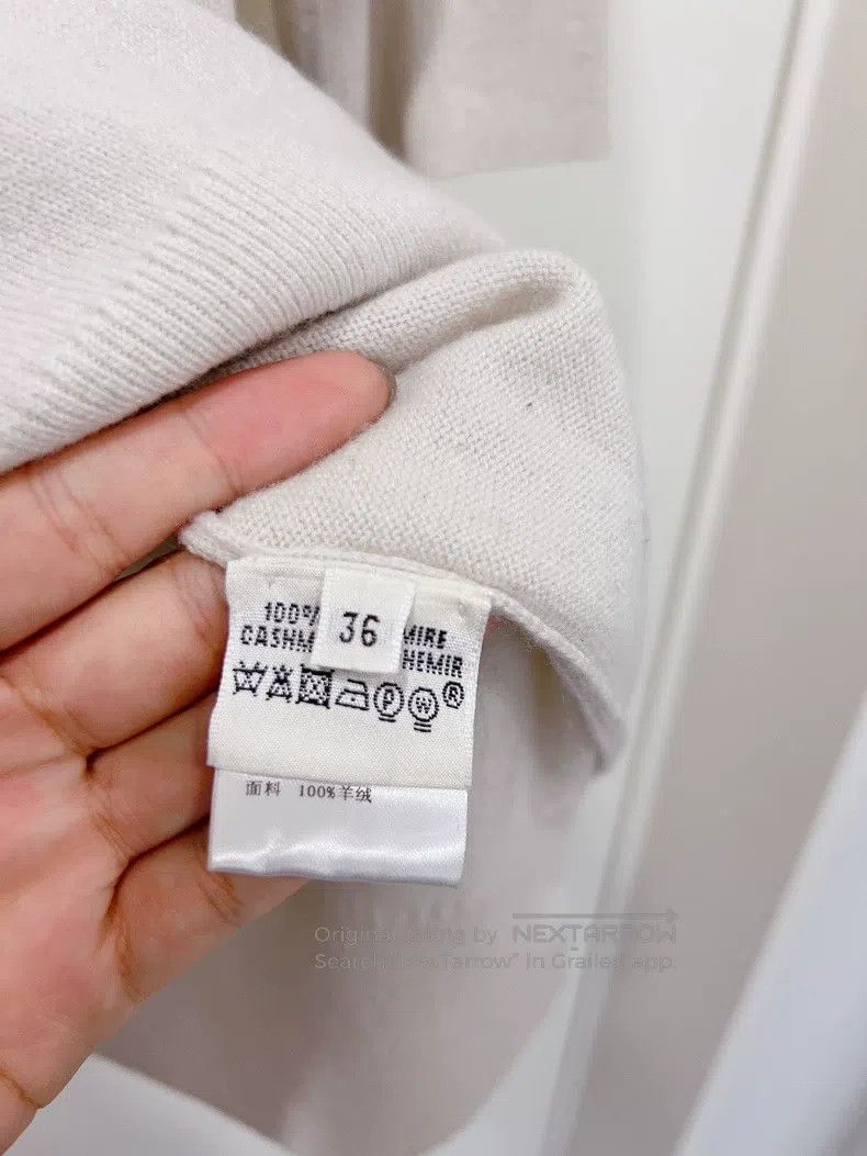 Hermes Hermes White Cashmere Short Sleeve T-Shirt Size XS / US 0-2 / IT 36-38 - 8 Thumbnail