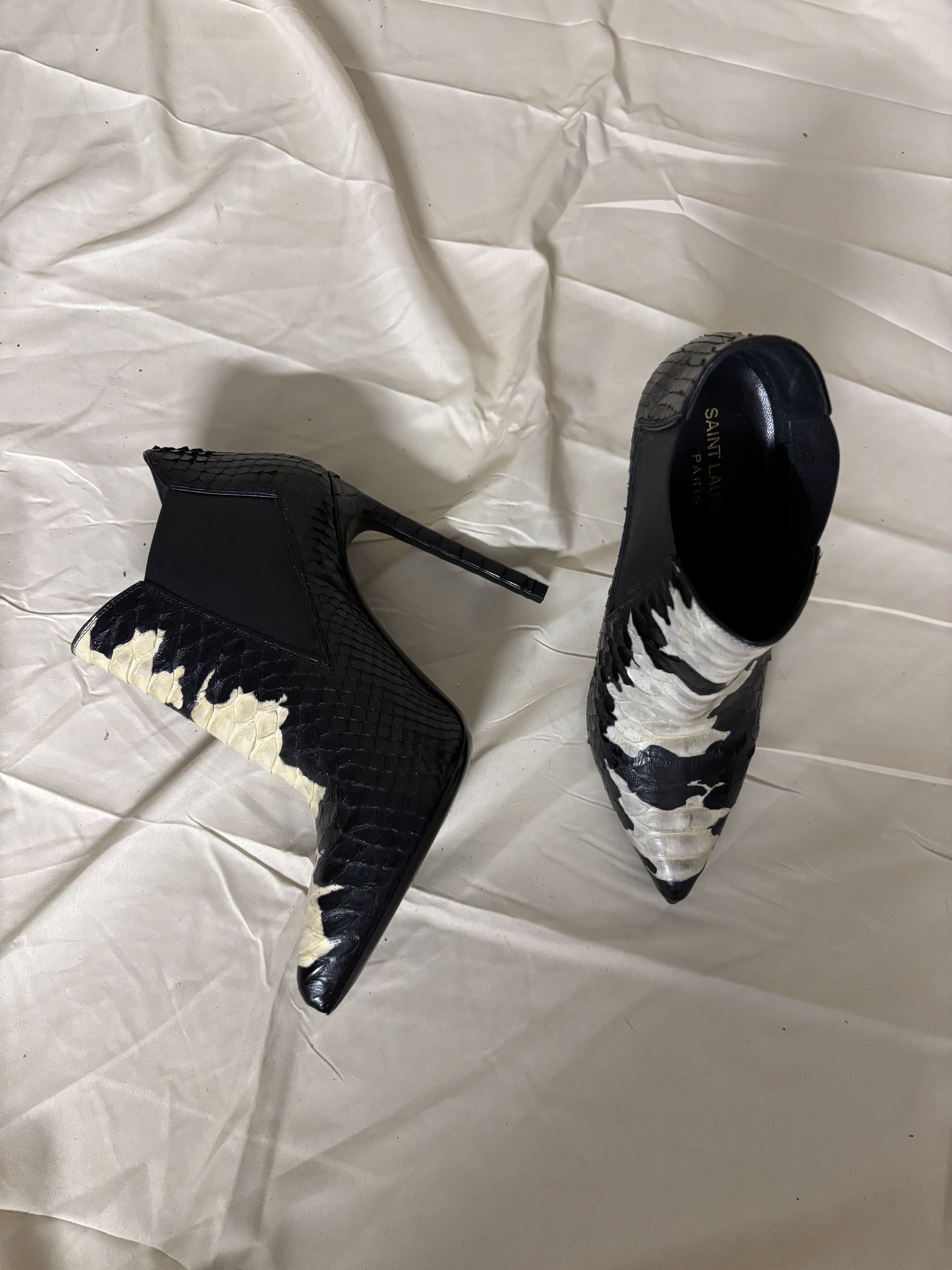 Yves Saint Laurent YSL Snakeskin Boots by Hedi Slimane - NIB, sz 37.5 Size US 7.5 / IT 37.5 - 4 Thumbnail