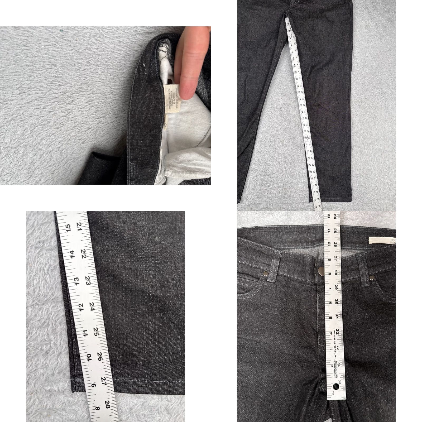 Eileen Fisher Eileen Fisher Jeans Womens 10 Black Denim Straight Leg Medium 32x28 Cotton Blend 5-Pocket Mens? Size 32" / US 10 / IT 46 - 8 Thumbnail