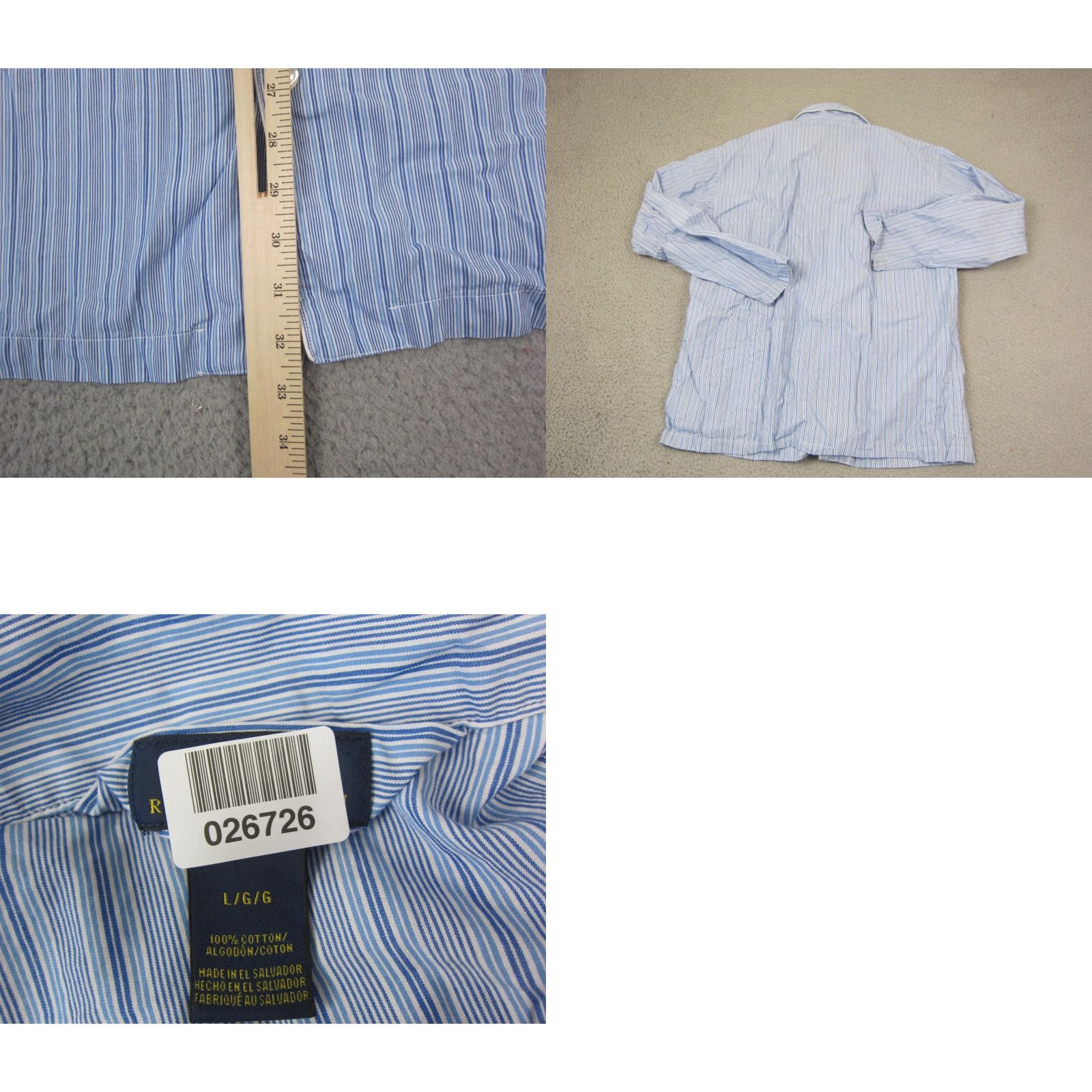 Polo Ralph Lauren Polo Ralph Lauren Shirt Adult L Blue Striped Mens Button-Up Casual 90s Classic Sportswear Size US L / EU 52-54 / 3 - 8 Thumbnail