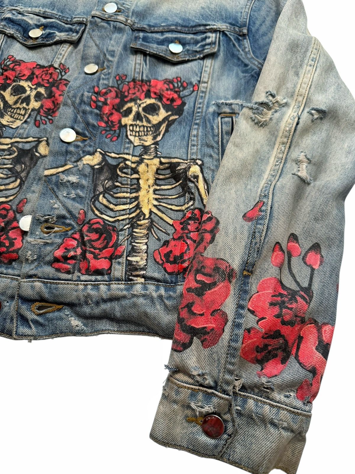 Amiri RARE Grateful Dead Distressed Denim Trucker Jacket Size US M / EU 48-50 / 2 - 3 Thumbnail