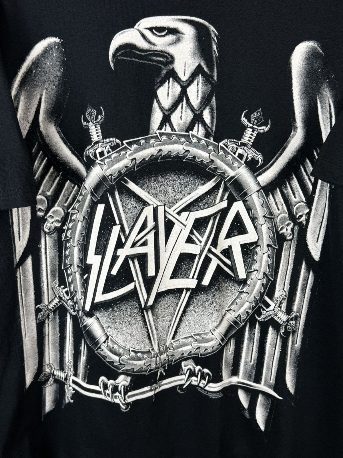 Band Tees Vintage Slayer 2011 Eagle Logo Thrash Metal Band T-Shirt L Size US L / EU 52-54 / 3 - 2 Thumbnail