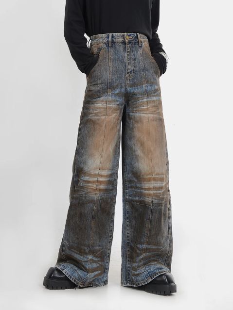 Japanese Brand × Jean Straight Wide Leg Jeans Deconstructs Vintage Washed Size US 30 / EU 46 - 3 Thumbnail