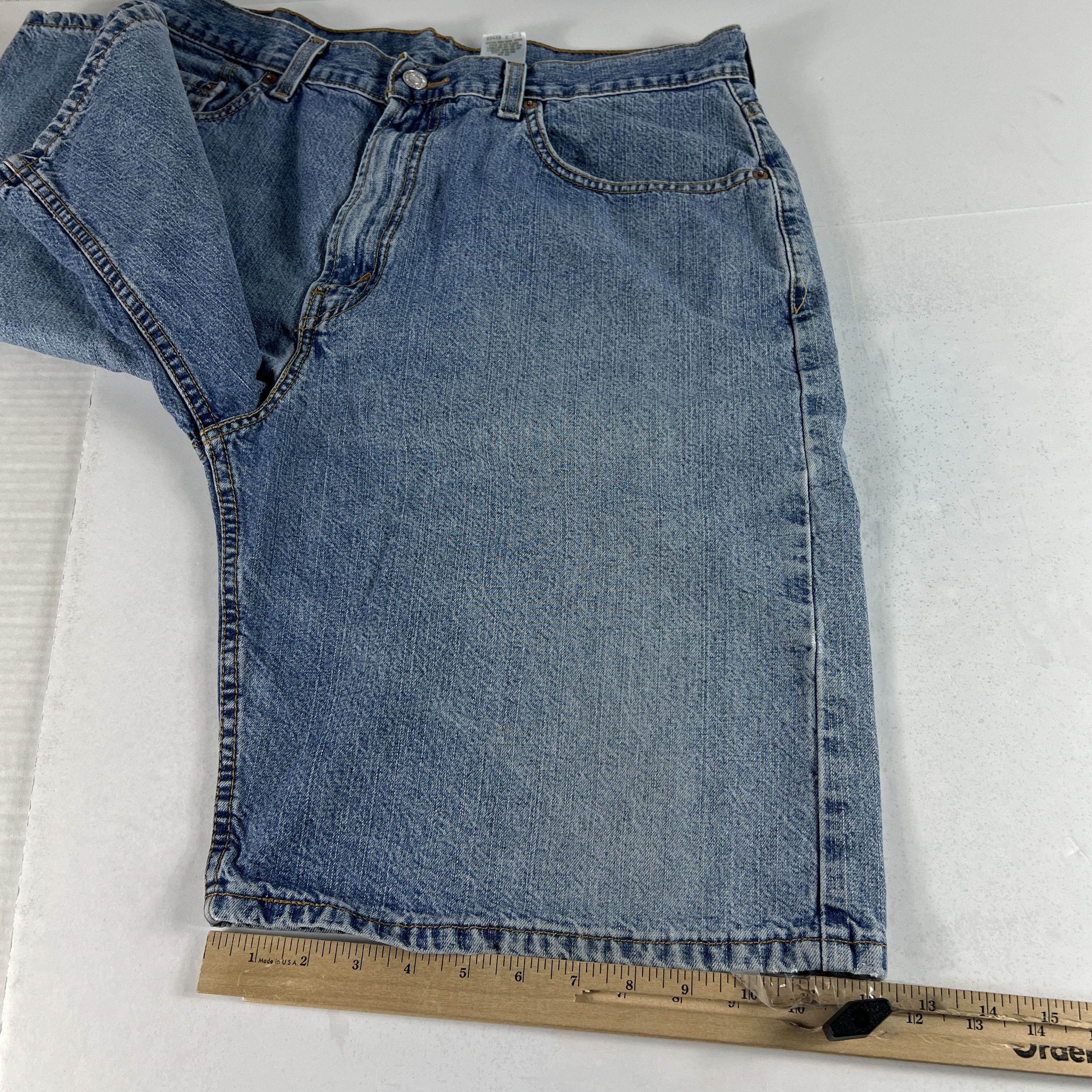 Levi's × Vintage Y2K Levi's Jean Shorts 569 Loose Faded Bermuda Denim Jorts Size US 36 / EU 52 - 13 Thumbnail
