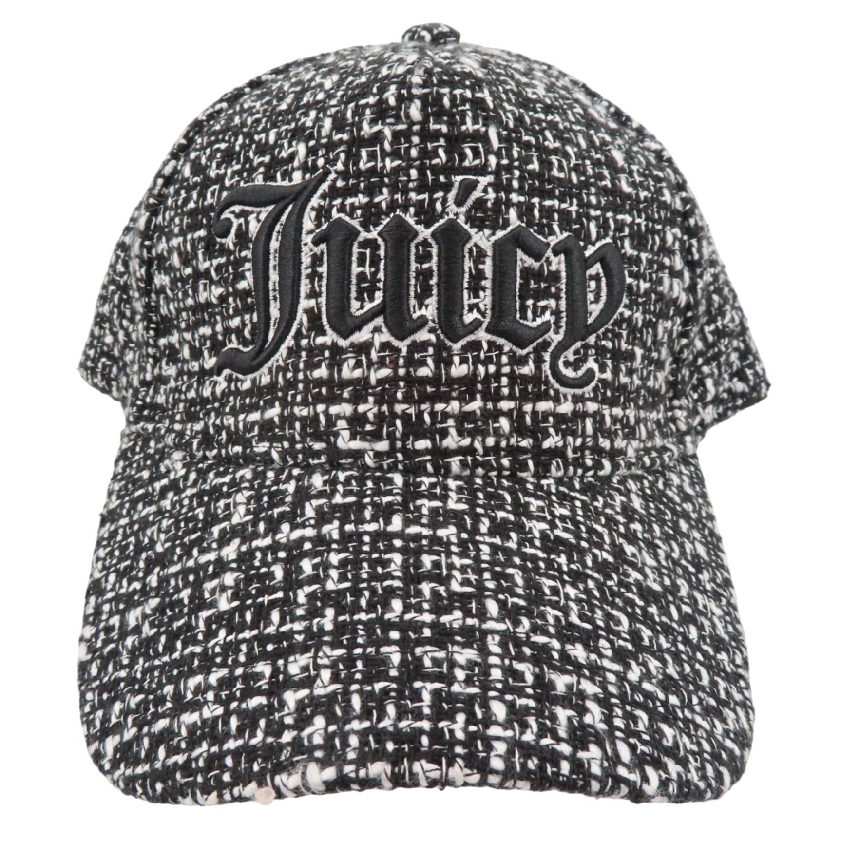 Juicy Couture Juicy Couture Baseball Hat Cap Women One Size Black White Tweed Embroidered NEW OSFM Adjustable Hats Urban Casual Size ONE SIZE - 2 Thumbnail
