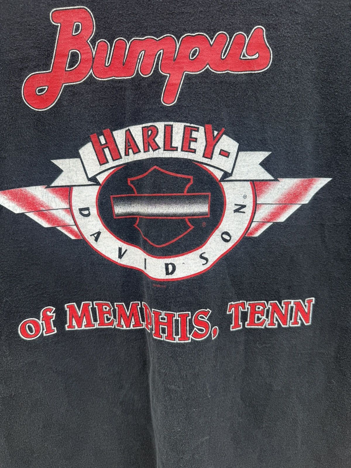 Harley Davidson Vintage Bumpus Harley-Davidson Black T-Shirt Memphis TN 98 Size US L / EU 52-54 / 3 - 6 Thumbnail