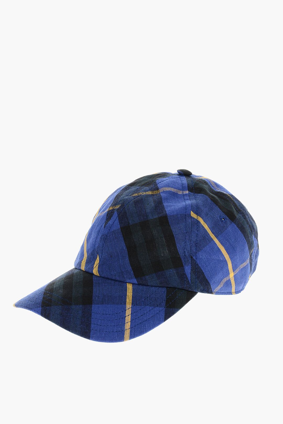 Burberry og1mm1125 Size: M / Tartan Linen Baseball Cap / Hat in Blue Size ONE SIZE - 1 Thumbnail