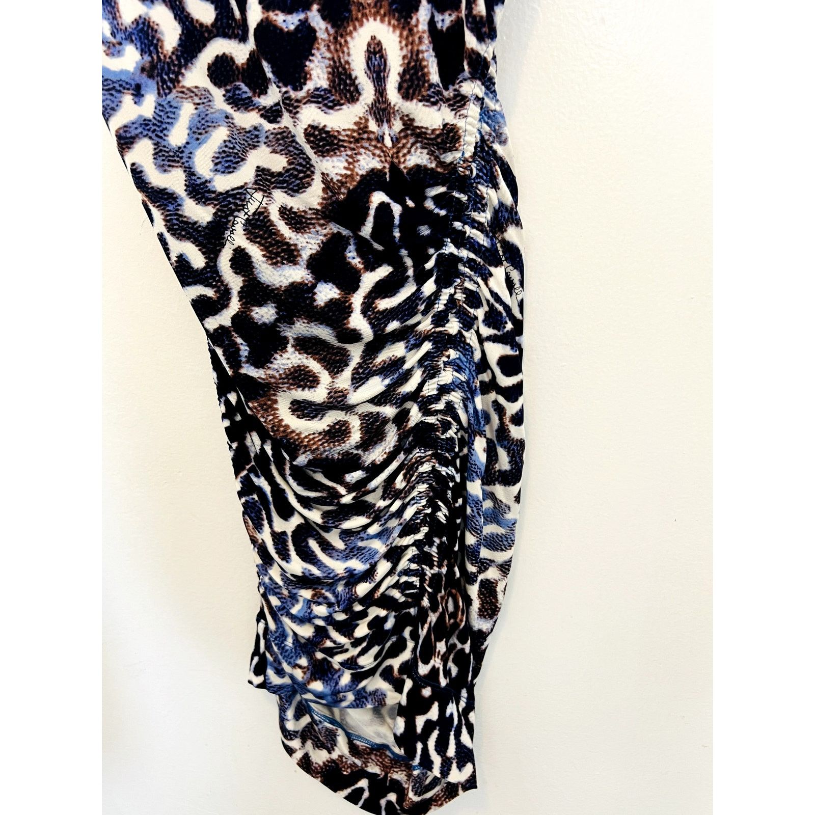 Just Cavalli Just Cavalli purple black animal print ruched skirt Sz 40 Size 27" / US 4 / IT 40 - 6 Thumbnail