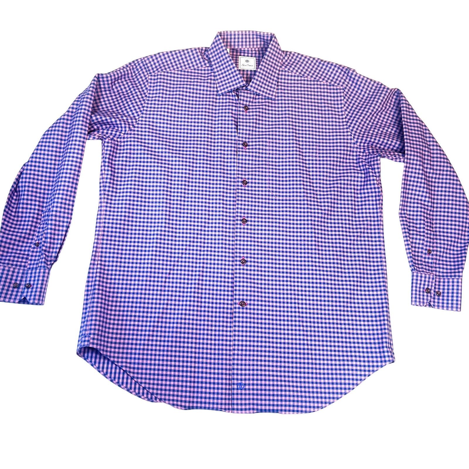 David Donahue David Donahue Button Shirt Men XL Purple Blue Premium Cotton Size US XL / EU 56 / 4 - 1 Thumbnail