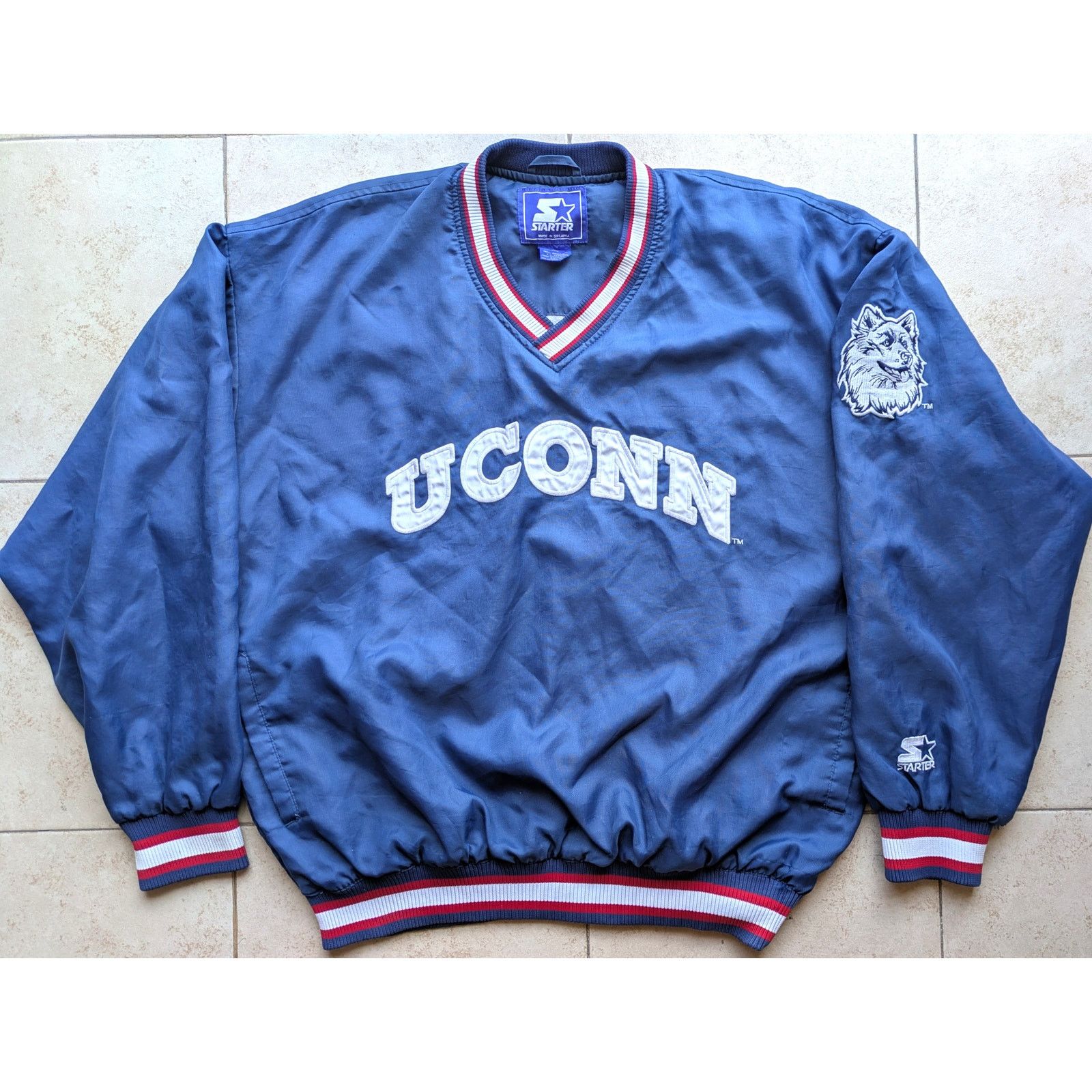 NCAA × Starter UConn Huskies 90s STARTER Pullover XL navy vtg Connecticut Size US XL / EU 56 / 4 - 2 Thumbnail