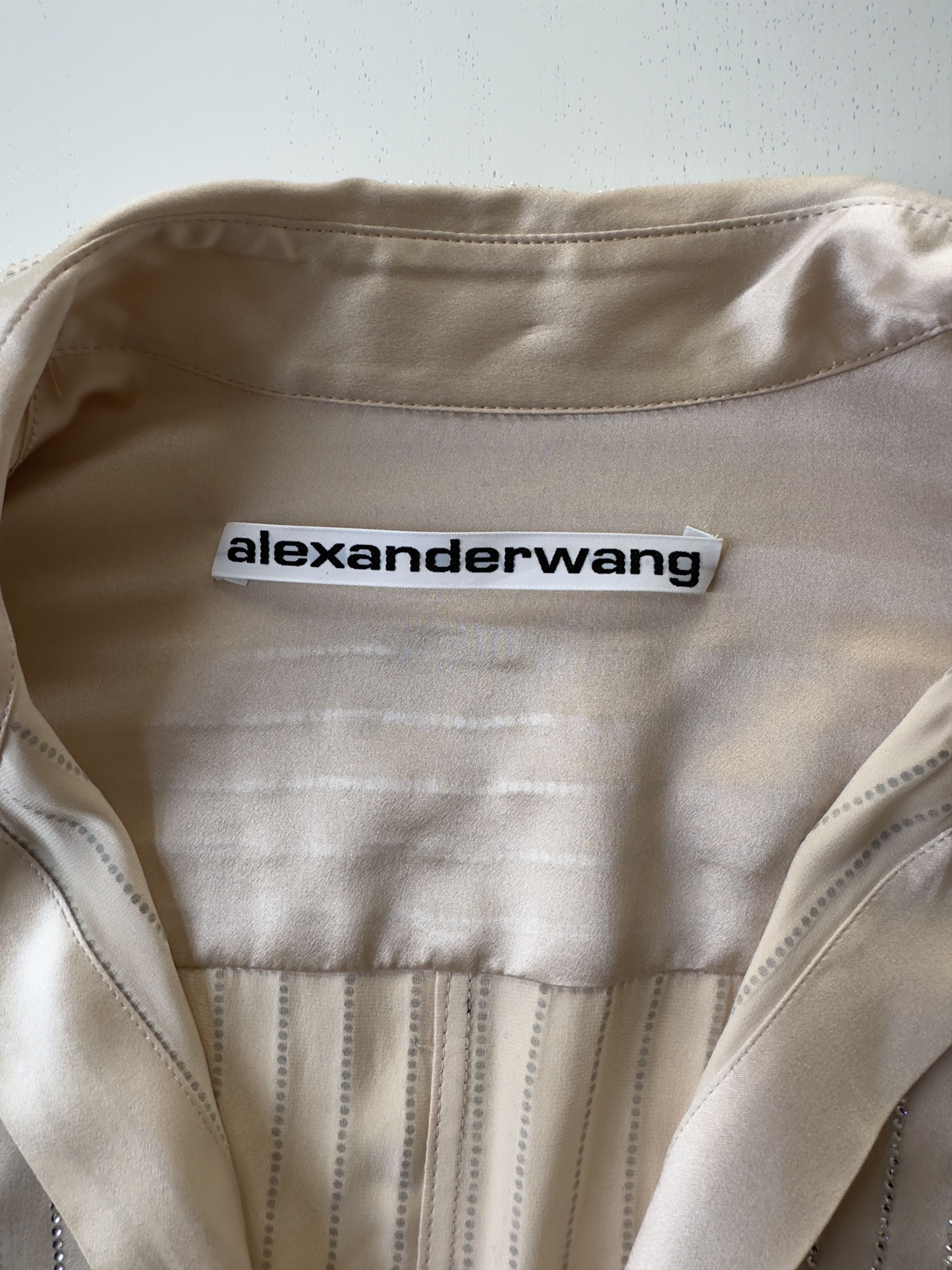 Alexander Wang Alexander Wang Slim Fit Silk Crystal Stripe Shirt/ Dress Size S / US 4 / IT 40 - 7 Thumbnail