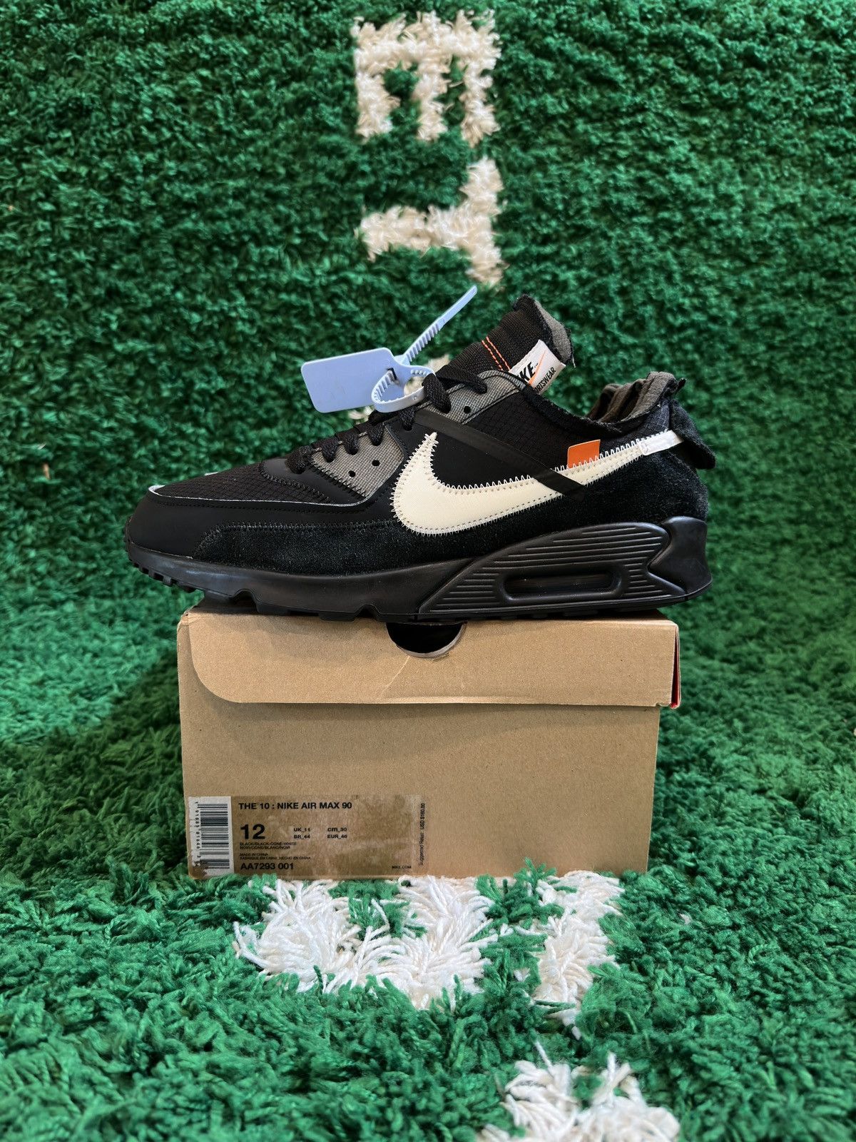 image of Off-White X Nike Air Max 90 Black Shoes, Men's (Size 12)