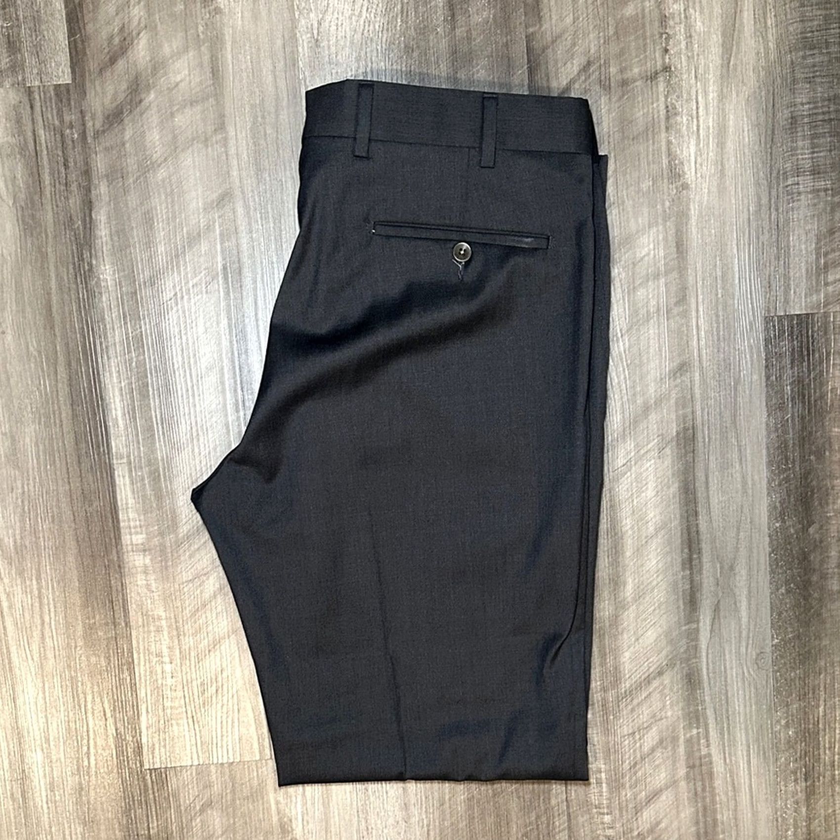 Vintage Ballin Dress Pants Men 35 Wool Charcoal 32in Inseam MS8503 - Made in Italy Four Seasons Super 130s Trouser Size US 35 - 2 Thumbnail