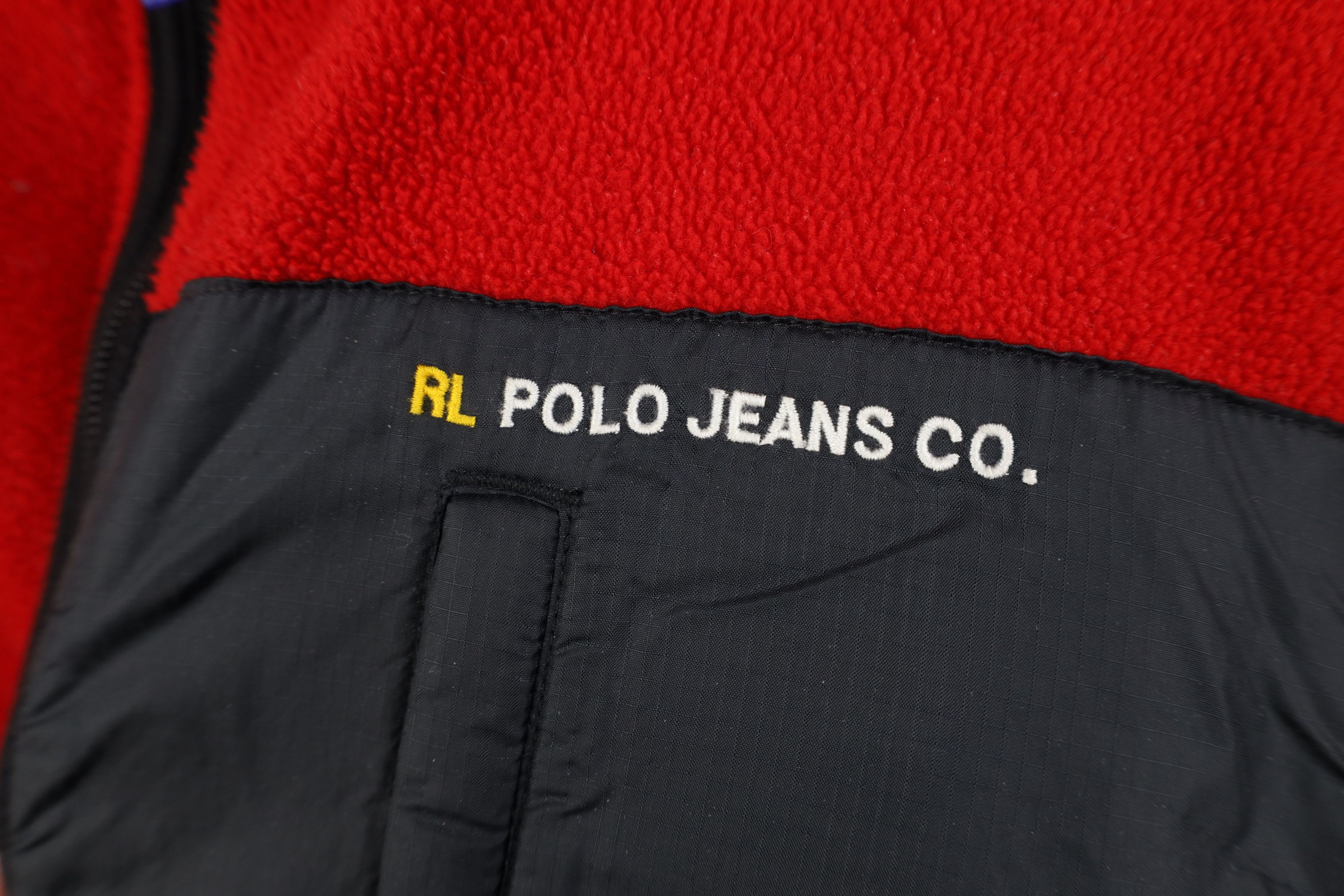 Ralph Lauren Vintage 90s Ralph Lauren Elbow Patch Fleece Full Zip Jacket Size US XL / EU 56 / 4 - 4 Thumbnail