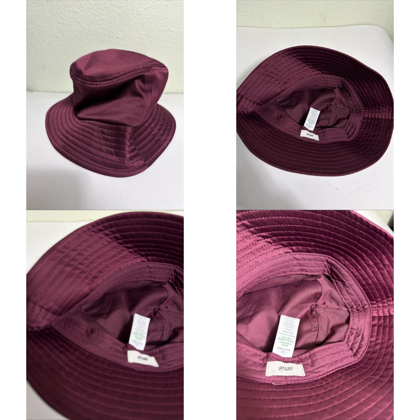 Vintage Aerie Polyester Bucket Hat Burgundy Womens One Size Red Bucket Hat Women One Size IDENTIFIED by Aerie Size ONE SIZE - 8 Thumbnail