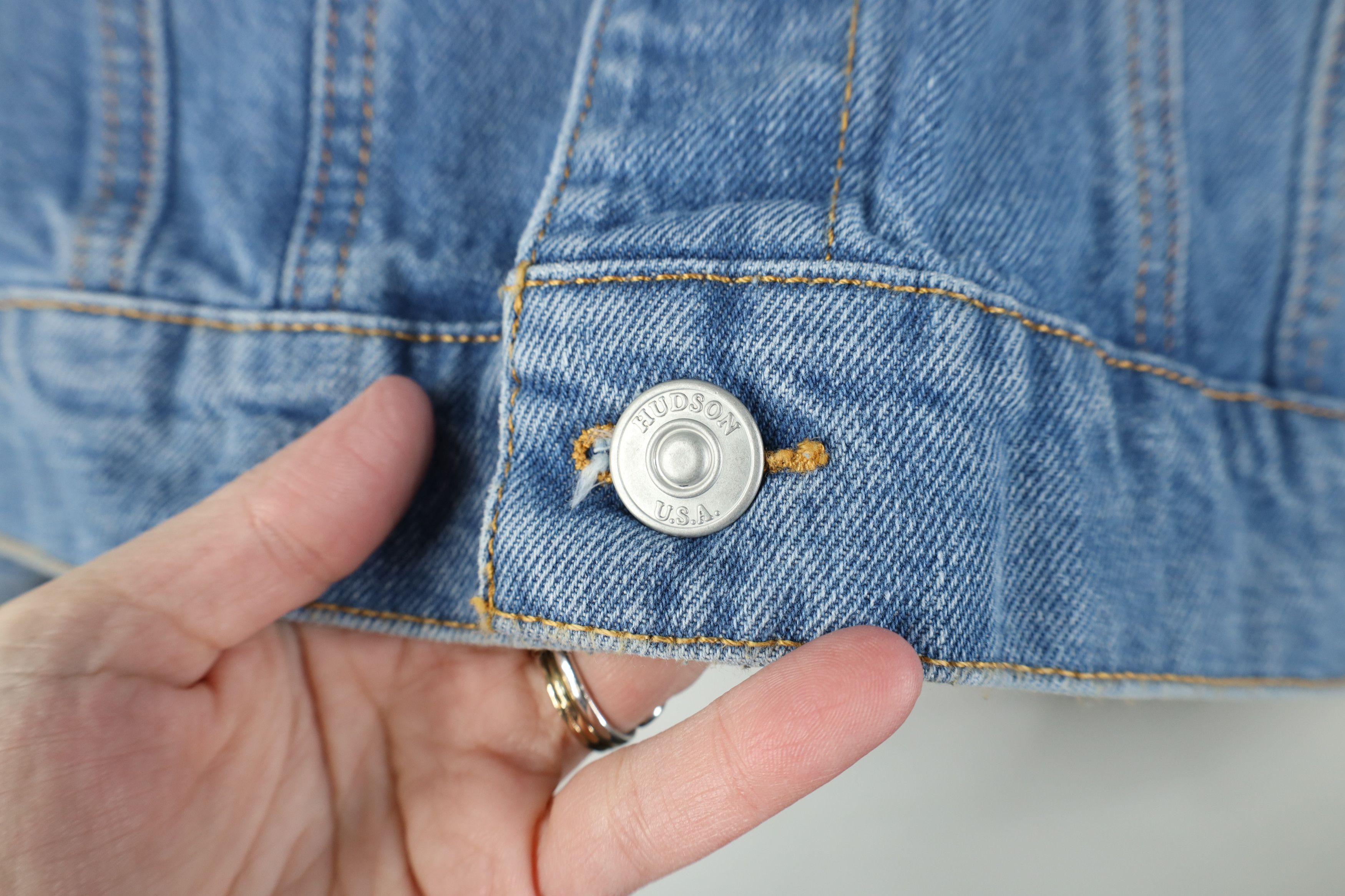Vintage Hudson Jeans Faded Denim Jean Trucker Jacket Blue Size S / US 4 / IT 40 - 4 Thumbnail