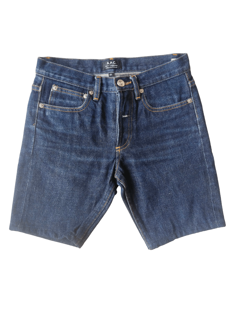 A.P.C. A.P.C. Petit Standard Raw Japanese Denim Cut-Off Shorts Size 25" / US 0 / IT 36 - 1 Thumbnail