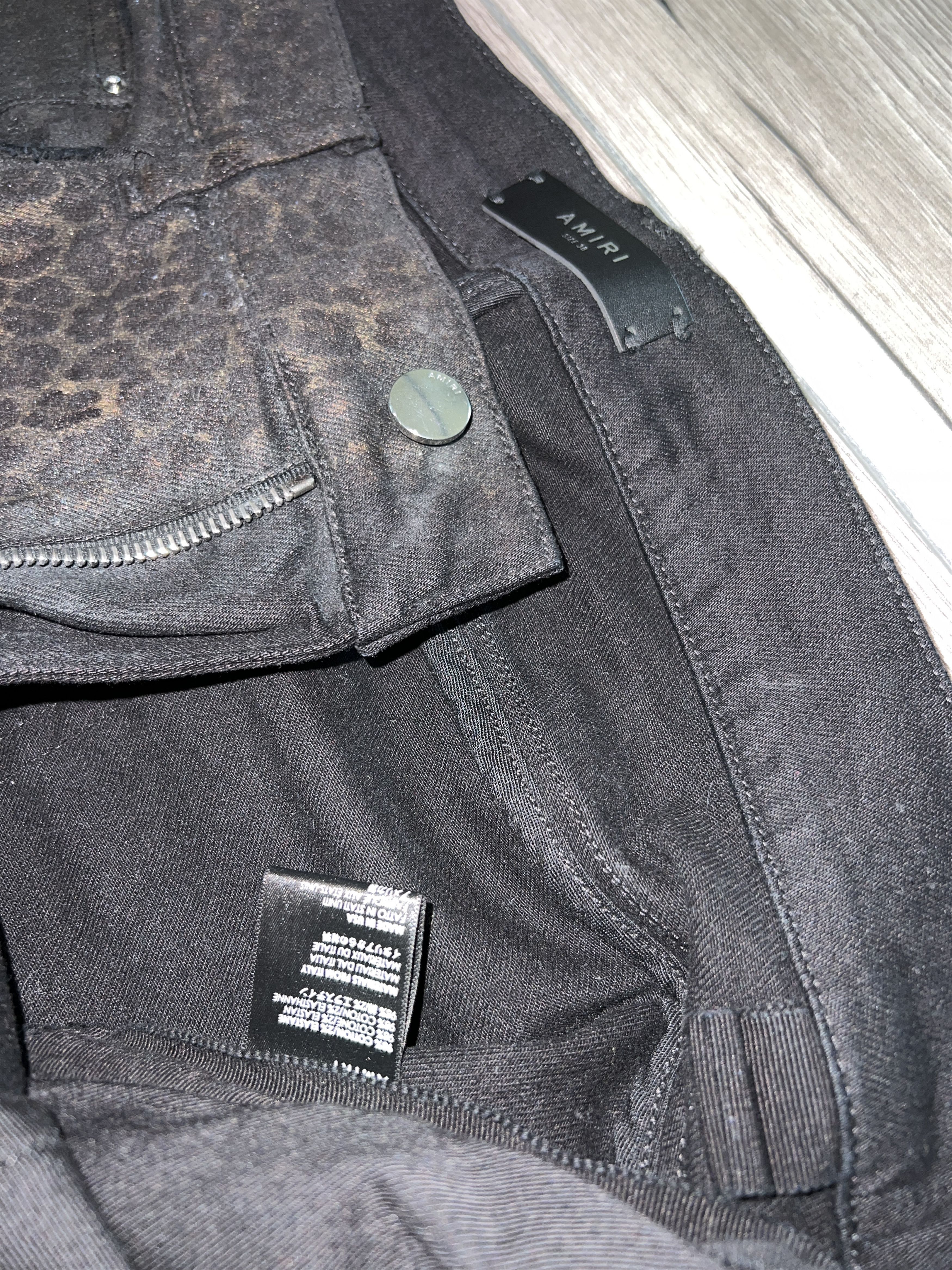 Amiri Broken Metallic Gold Leopard Denim Size US 38 / EU 54 - 3 Thumbnail