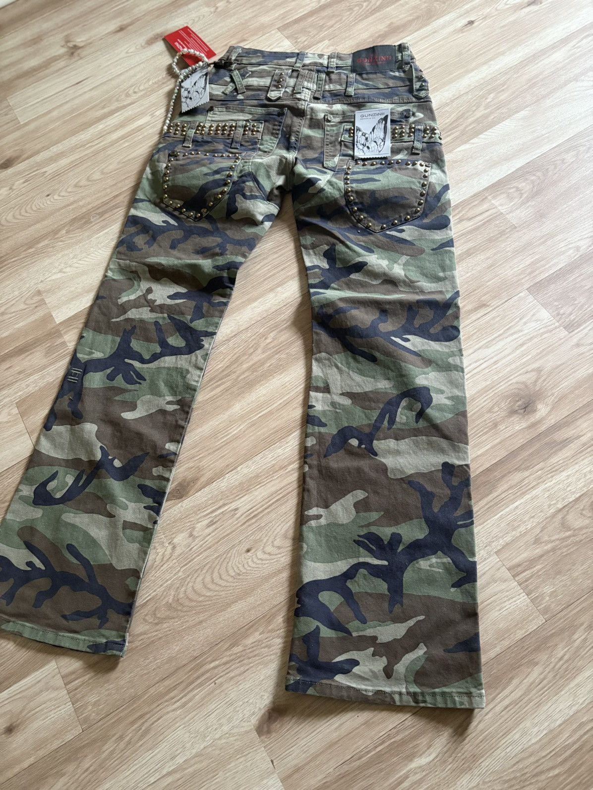 Gunzinii Studded Camo Pants w/ Wallet Chain Size 30 & 38