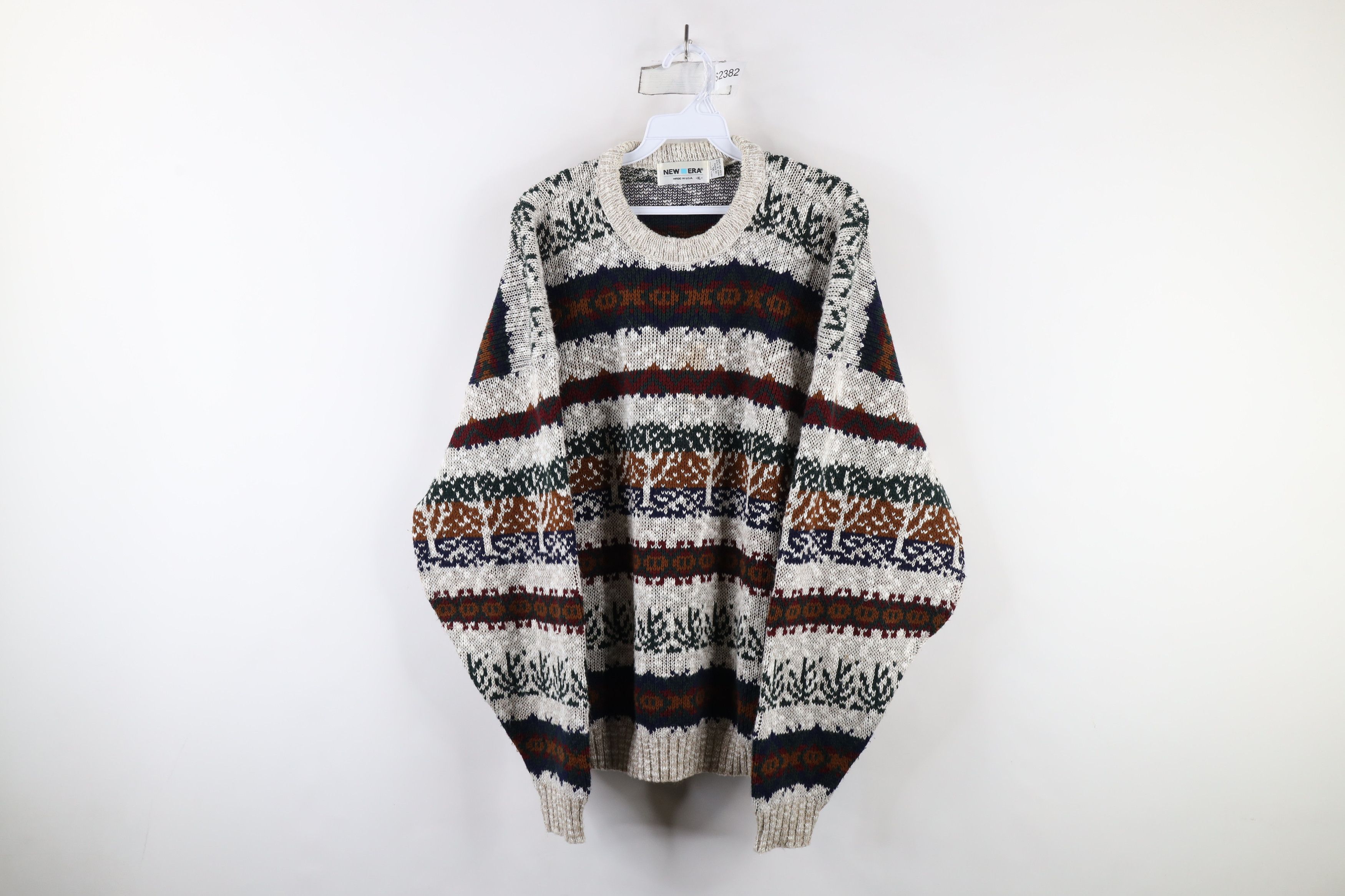 Vintage Vintage 90s Streetwear Fair Isle Knit Crewneck Sweater USA Size US XL / EU 56 / 4 - 1 Thumbnail