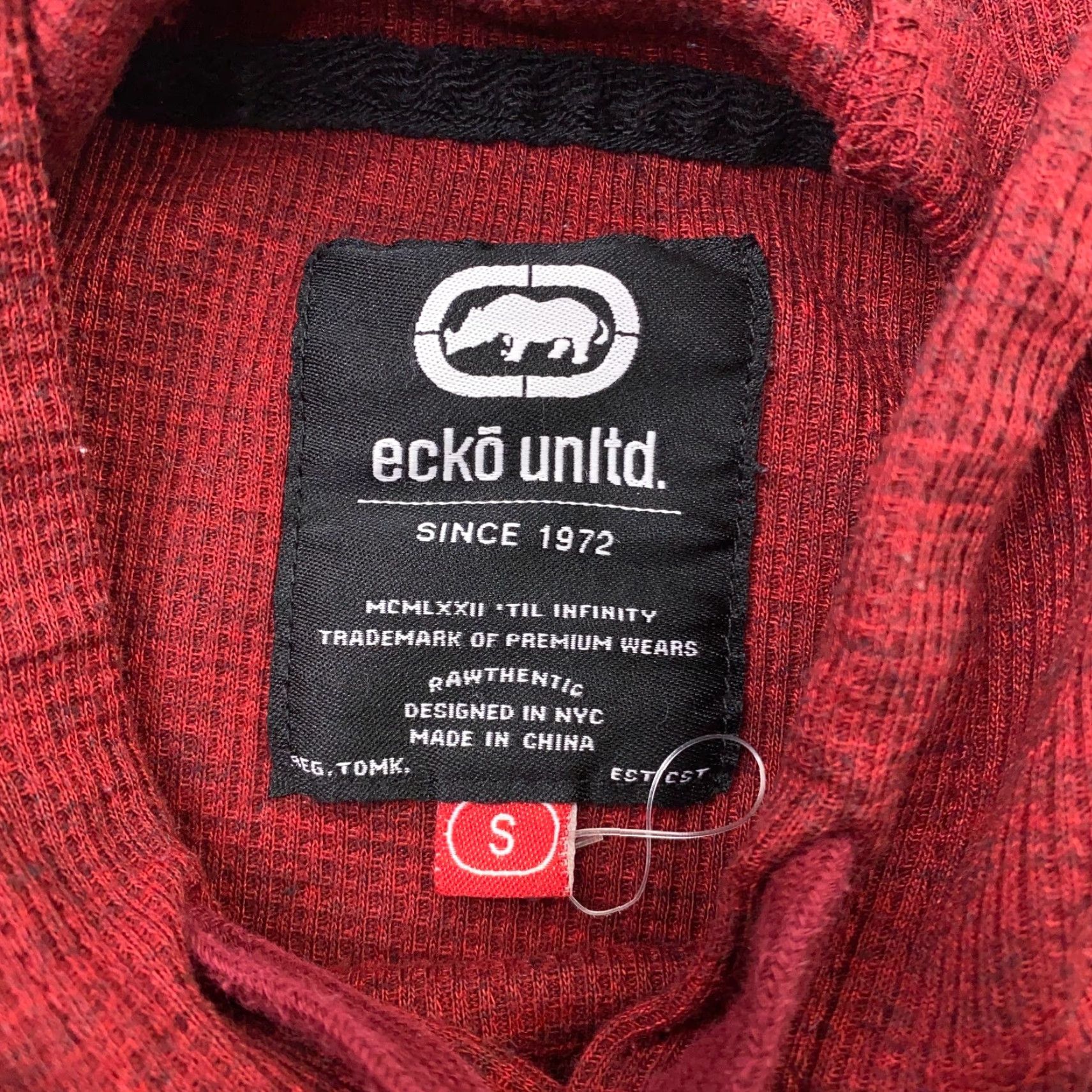 Ecko Unltd. Ecko Unltd Mens Hoodie Small Red Hooded Sweatshirt Cotton Polyester Thermal Sweatshirt Hoodie Mens Red S Size US S / EU 44-46 / 1 - 4 Thumbnail
