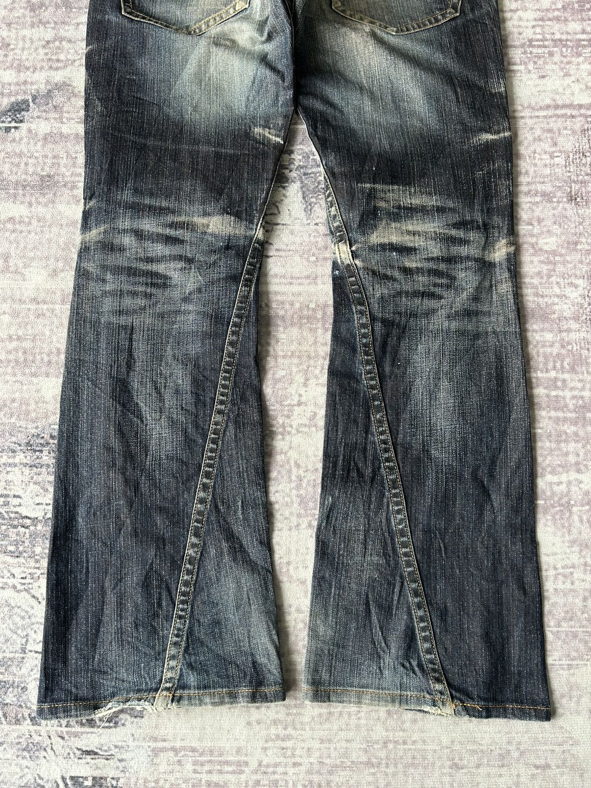Tornado Mart Flared “ Tornado Mart “ Distressed Mudwash Jeans Size US 34 / EU 50 - 7 Thumbnail