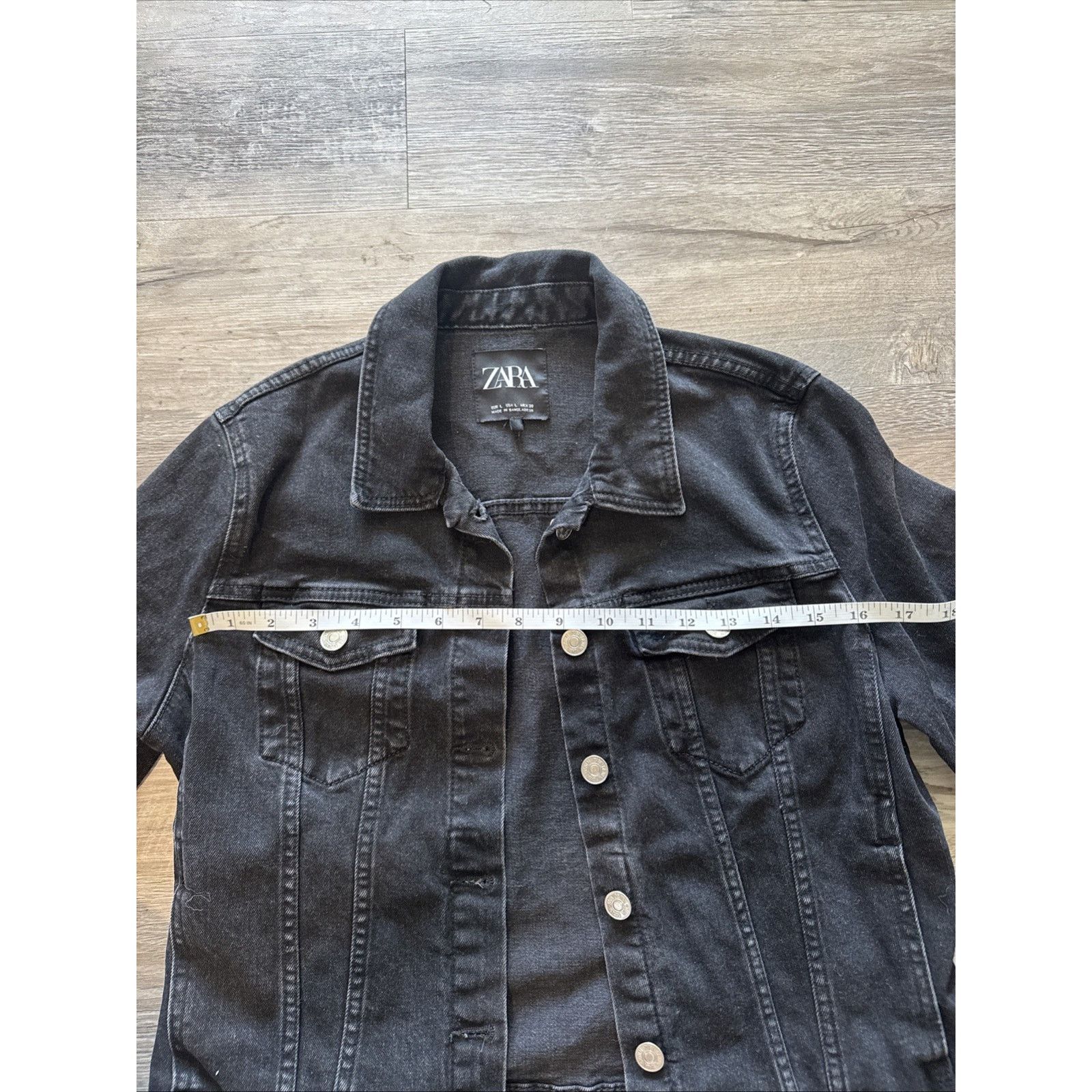 Zara Zara Dark Black Denim Womens Size L Size L / US 10 / IT 46 - 4 Thumbnail