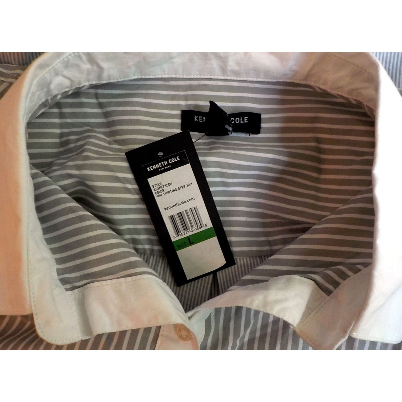 Kenneth Cole KENNETH COLE LS Button Front Multi Striped Shirt Women Blouse Collared 100% Cotton White Gray NWT Size L Size L / US 10 / IT 46 - 7 Thumbnail