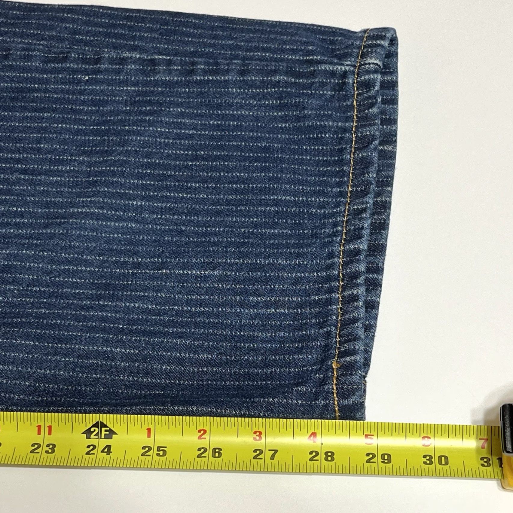 Levi's Levi's Jeans Pinstriped Low Pro Relaxed Straight Leg Womens 35x29 Denim Blue 5-Pocket Closure Button Zip Jeans Size 24" / US 00 / IT 34 - 6 Thumbnail