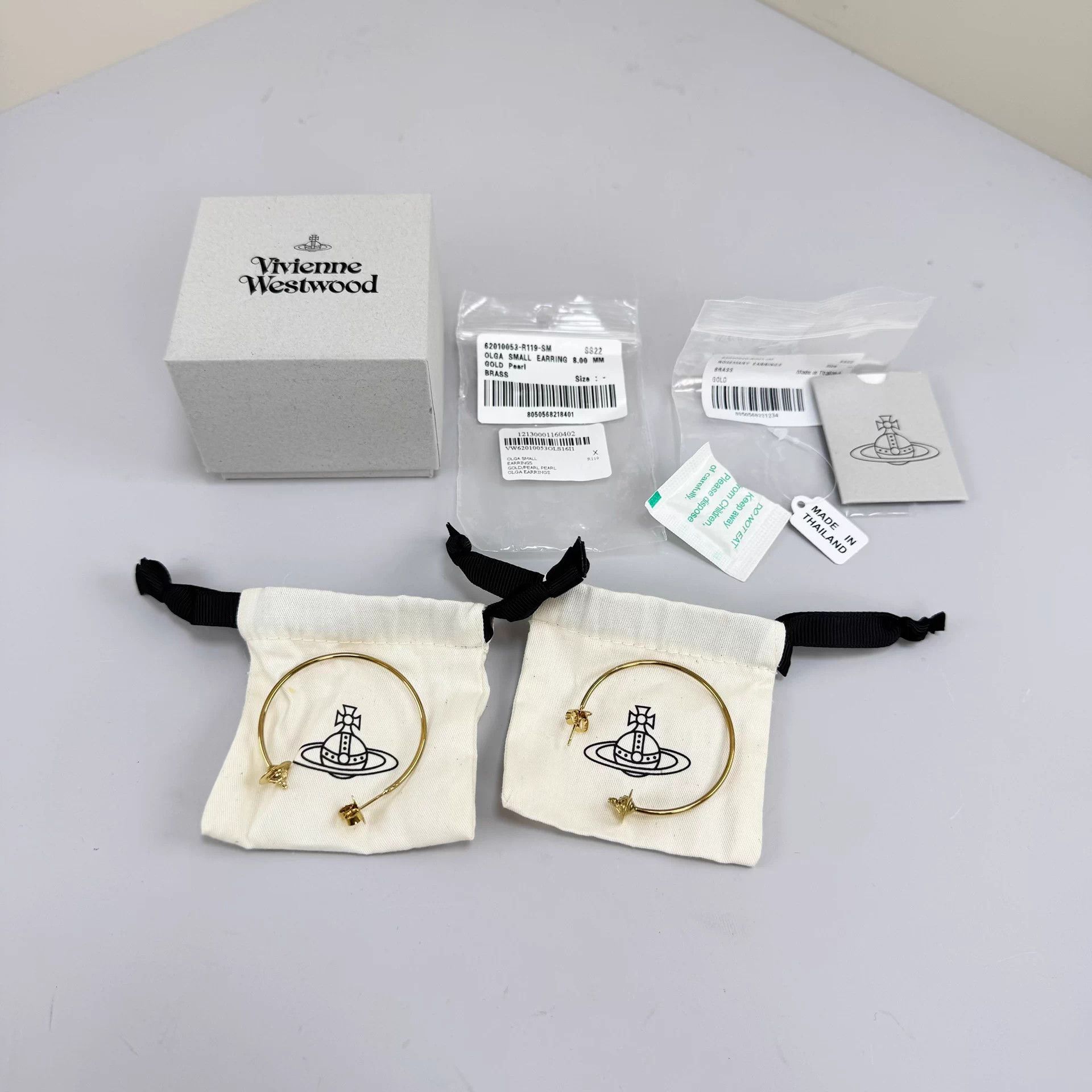 Vivienne Westwood Saturn Gold Earrings OS New