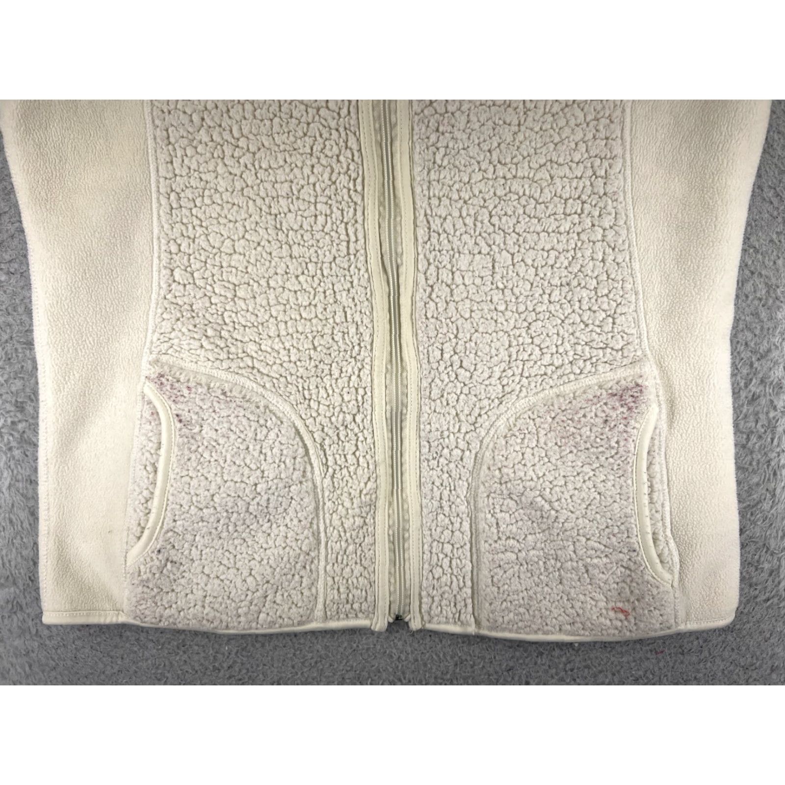Van Heusen Van Heusen Vest Womens Large White Polyester Fleece Full Zip Pockets Mock Neck Size L / US 10 / IT 46 - 5 Thumbnail