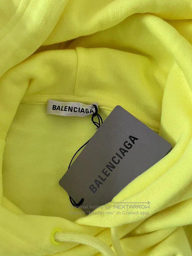Balenciaga Balenciaga Neon Yellow Coke Logo Fleece Hoodie Size US XS / EU 42 / 0 - 5 Thumbnail