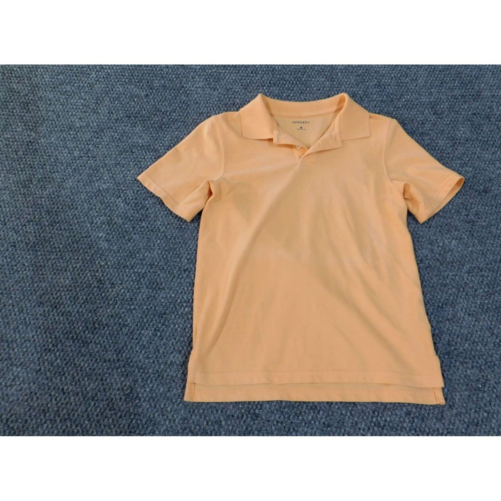 Vintage Crown & Ivy polo Women Medium Orange Classic Stretch Short Sleeve Collared Pullover Cotton Polyester Rayon Casual Shirt Size M / US 6-8 / IT 42-44 - 2 Thumbnail