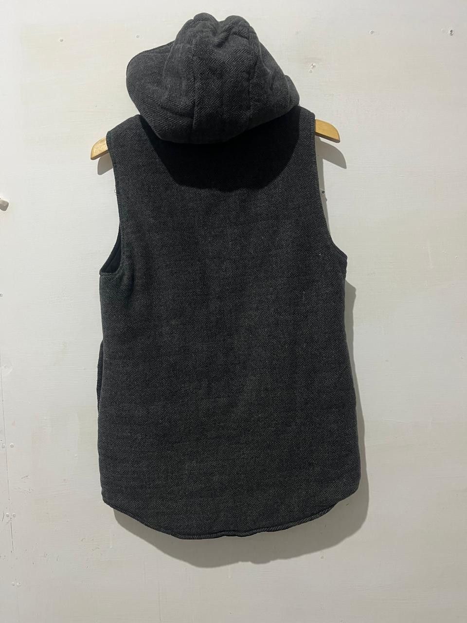 If Six Was Nine Lauren Herringbone Pattern Hooded Gilet Vest Grey Size US M / EU 48-50 / 2 - 6 Thumbnail