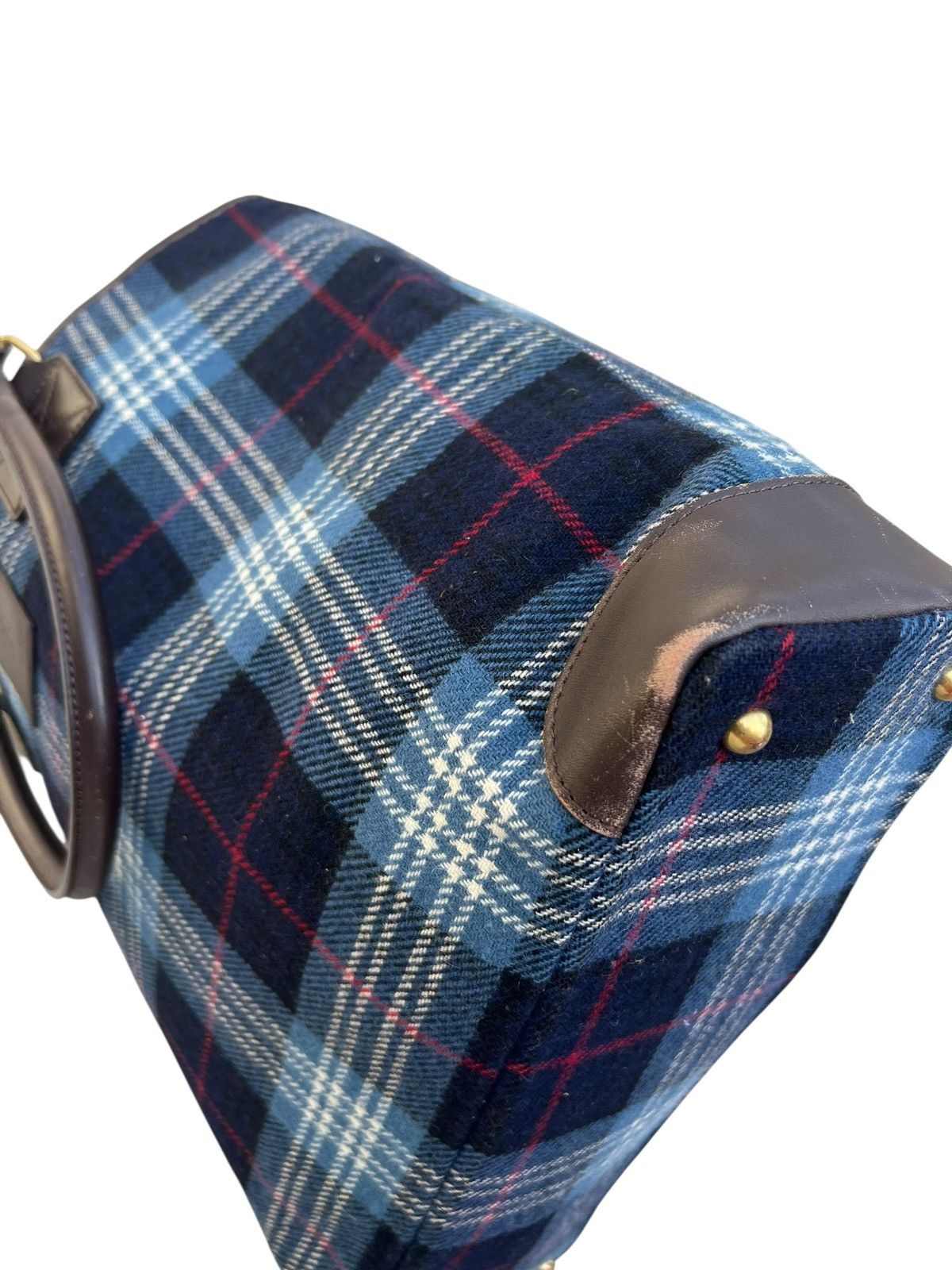 Leather The Scotch House Leather Cotton Plaid Tote Bag Size ONE SIZE - 13 Thumbnail