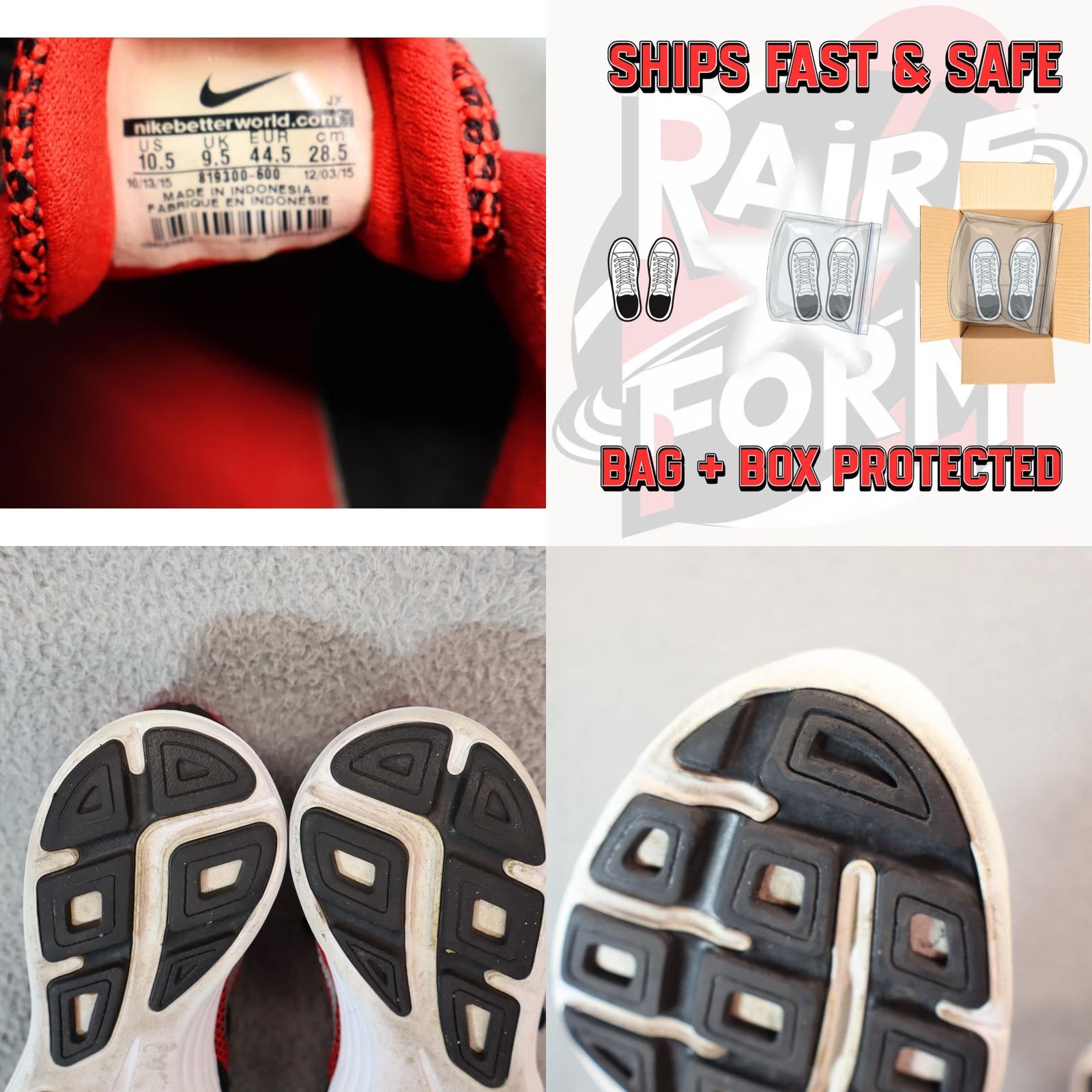 Nike Nike Sneaker Mens 10.5 Black Revolution Men Running Red Size US 11 / EU 44 - 8 Thumbnail