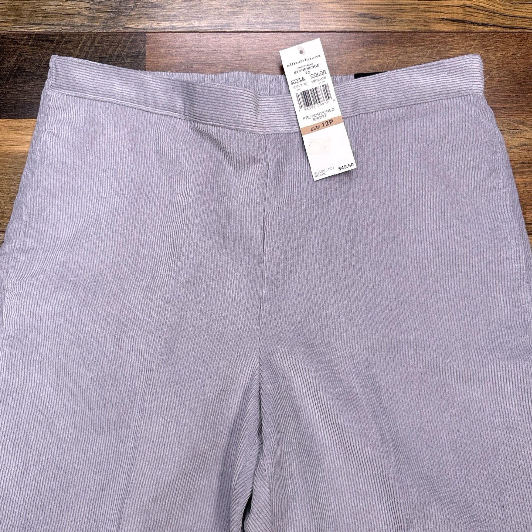 Vintage Alfred Dunner Pants Corduroy Pull On Womens 12 Petite Stonehenge New Size 34" / US 12 / IT 48 - 3 Thumbnail