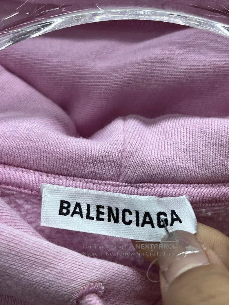 Balenciaga Balenciaga Pink Front and Back Logo Hoodie Size US XS / EU 42 / 0 - 3 Thumbnail
