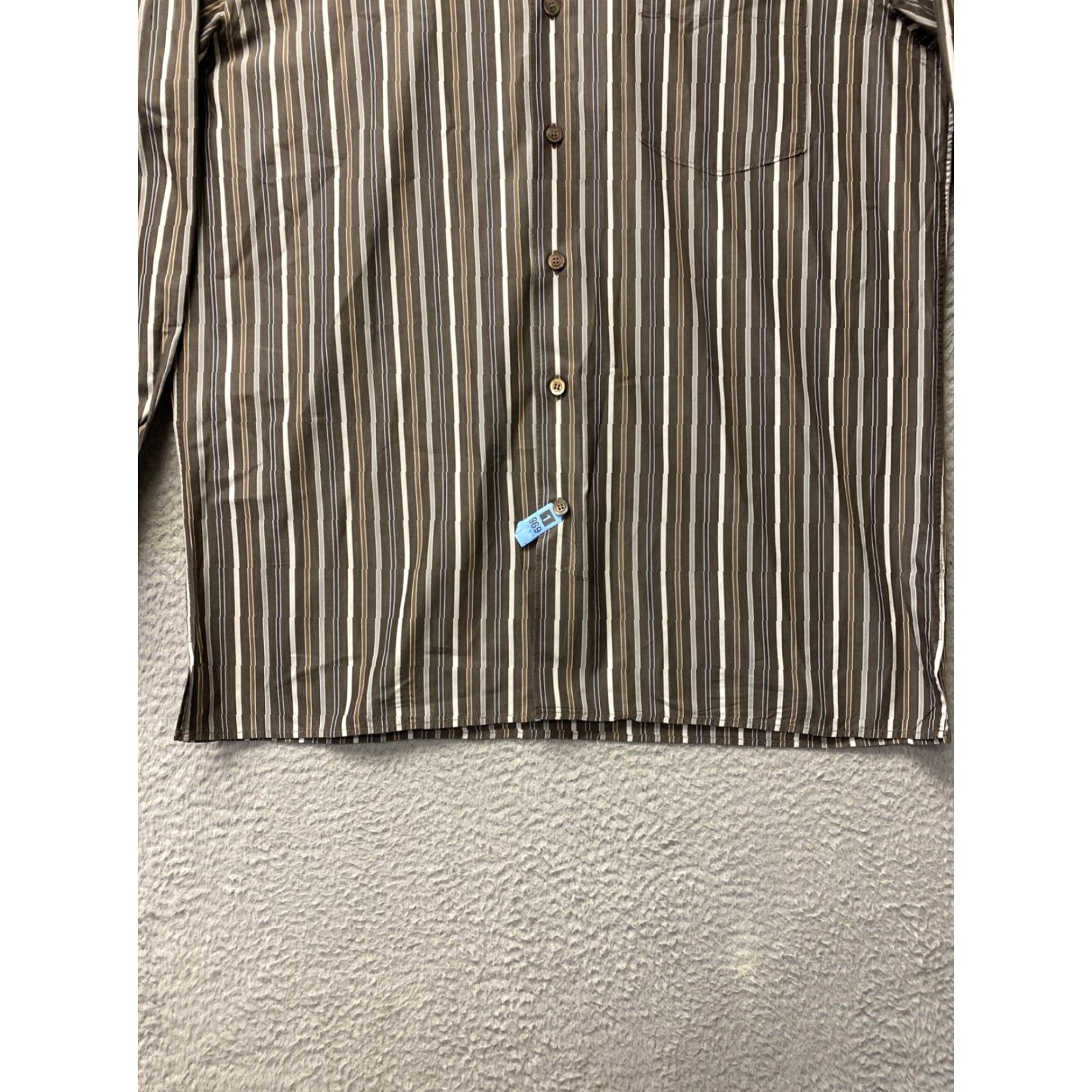 Ermenegildo Zegna Ermenegildo Zegna Button Shirt Striped Brown Cotton XL Men Regular Button-Up Shirt Size US XL / EU 56 / 4 - 2 Thumbnail