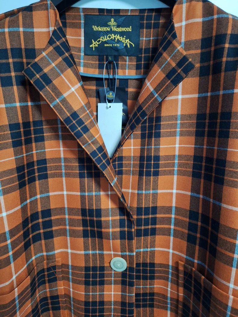 Vivienne Westwood Vivienne Westwood Orange checkered jacket Size L / US 10 / IT 46 - 2 Thumbnail
