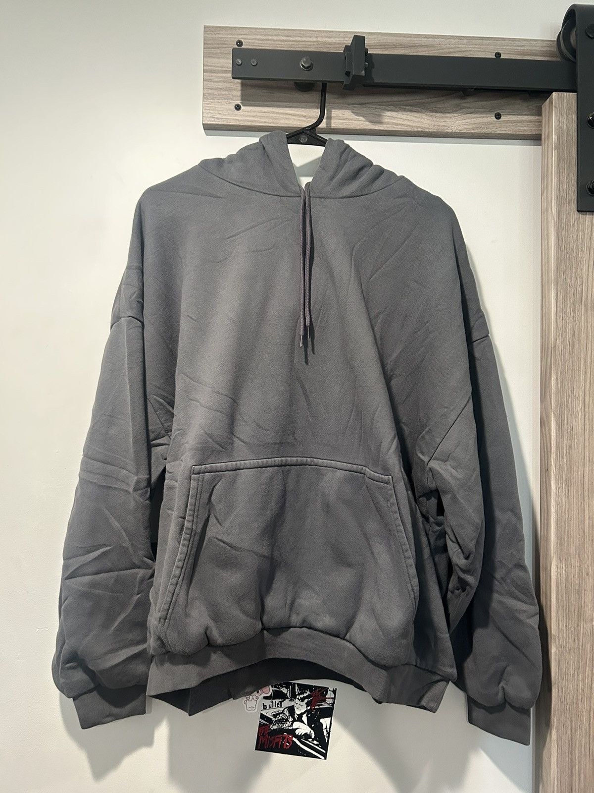 image of Balenciaga x Gap Yeezy Gap Oversized Hoodie Dark Grey S, Men's (Size Small)